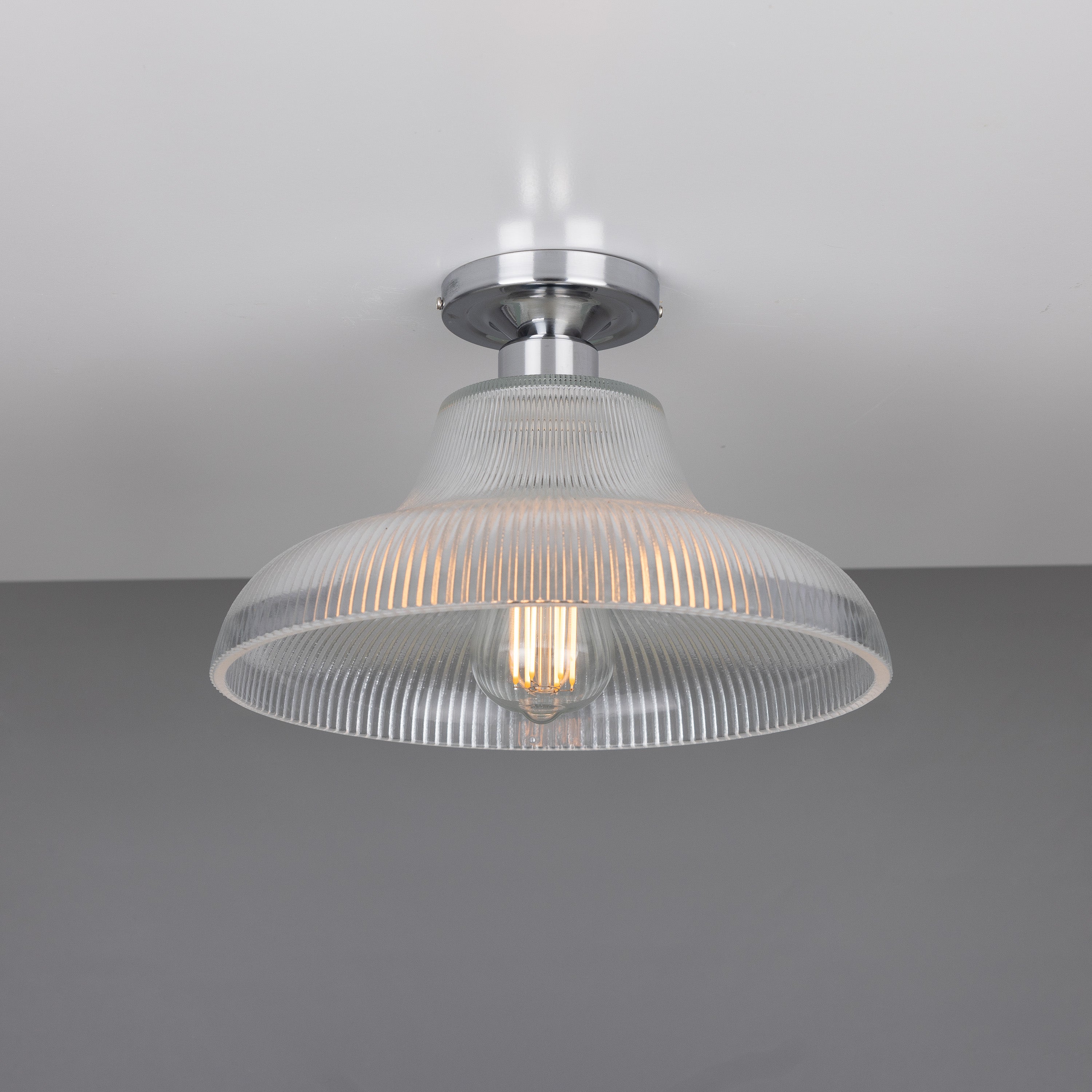 Mono Vintage Prismatic Glass Flush Ceiling Light