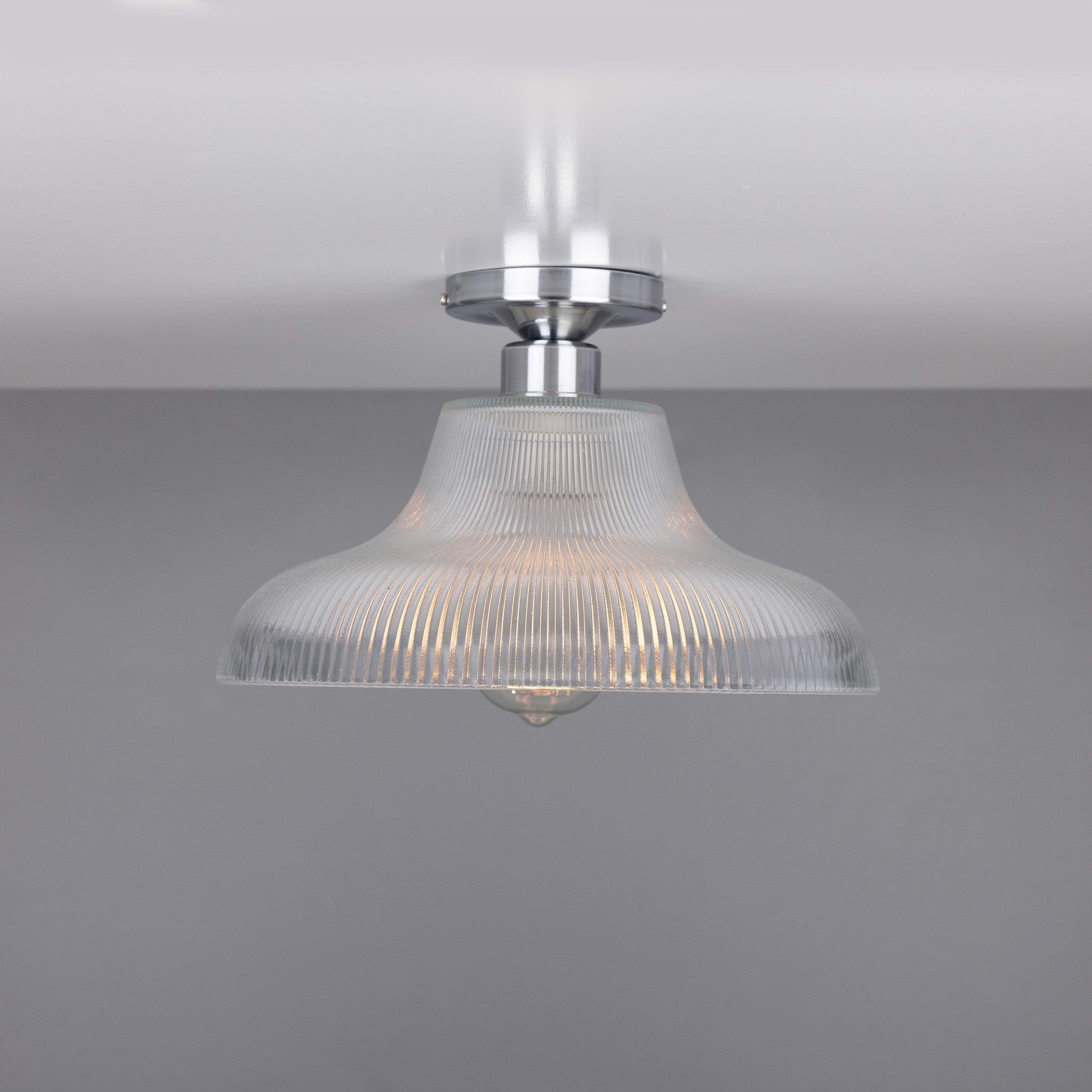 Mono Vintage Prismatic Glass Flush Ceiling Light