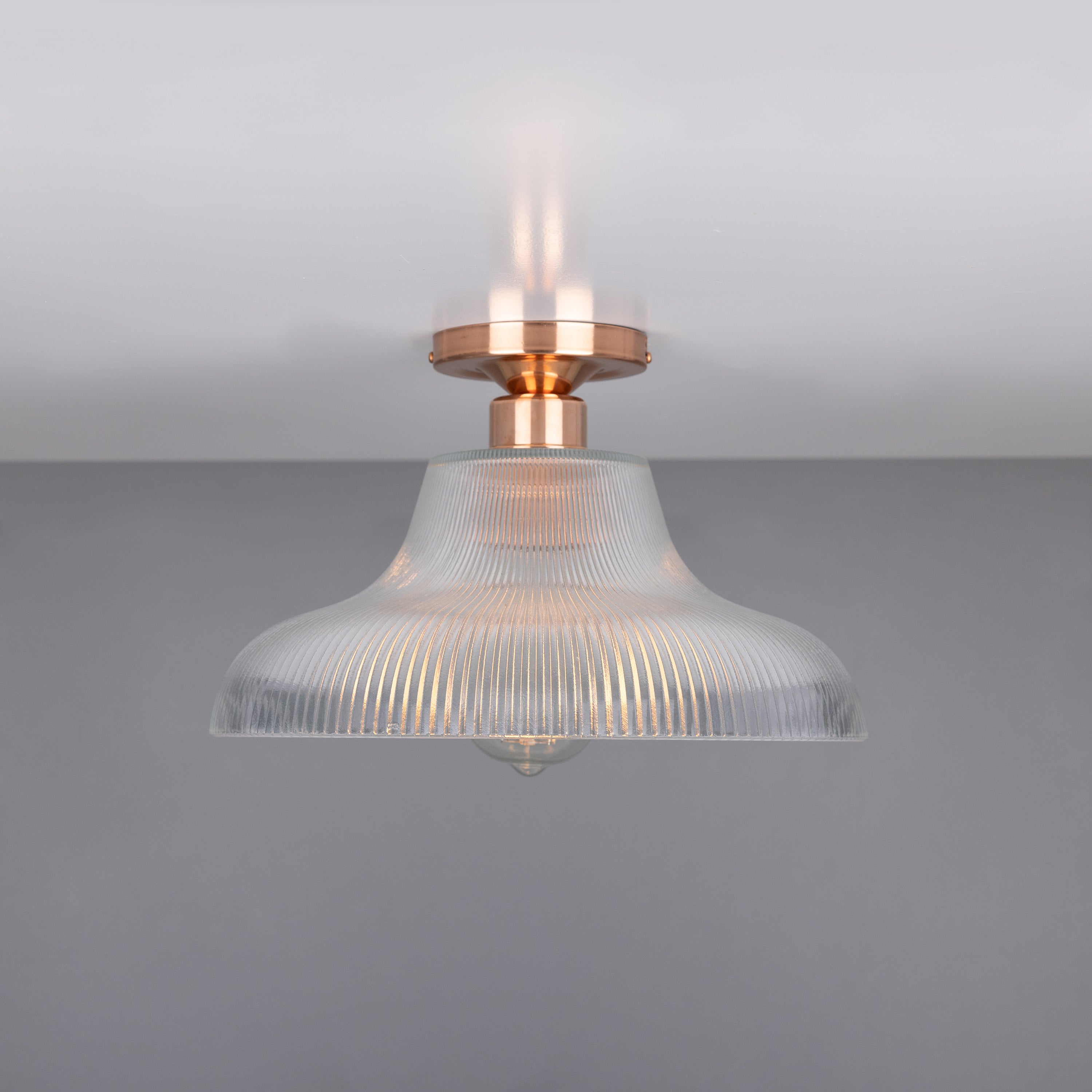 Mono Vintage Prismatic Glass Flush Ceiling Light