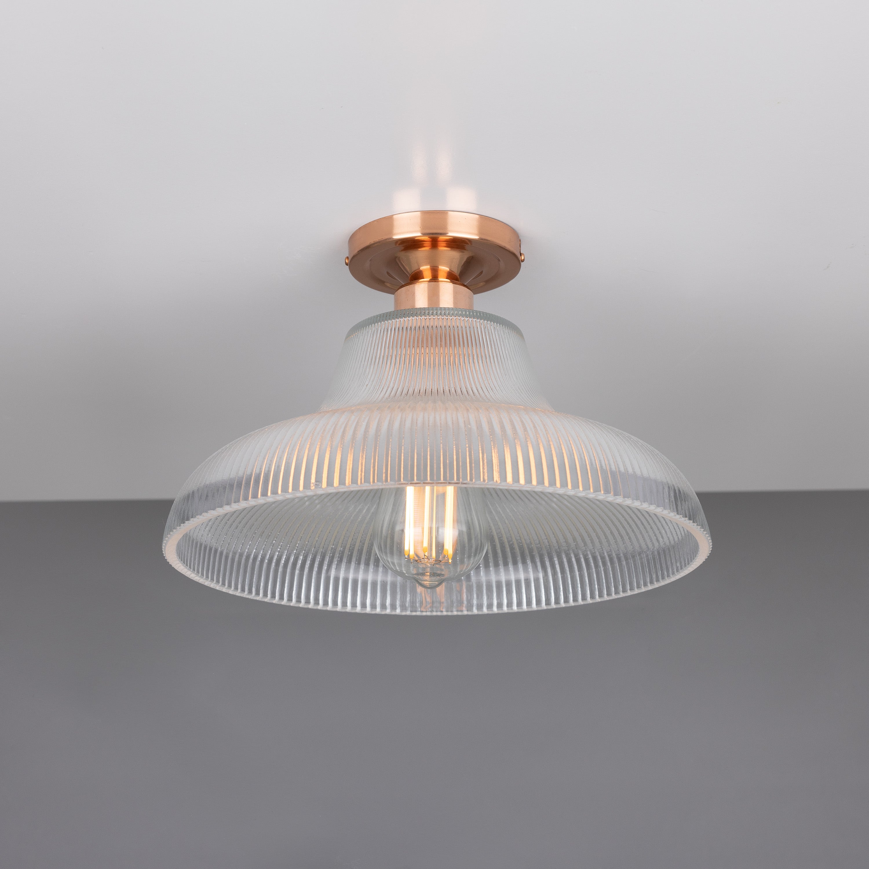 Mono Vintage Prismatic Glass Flush Ceiling Light