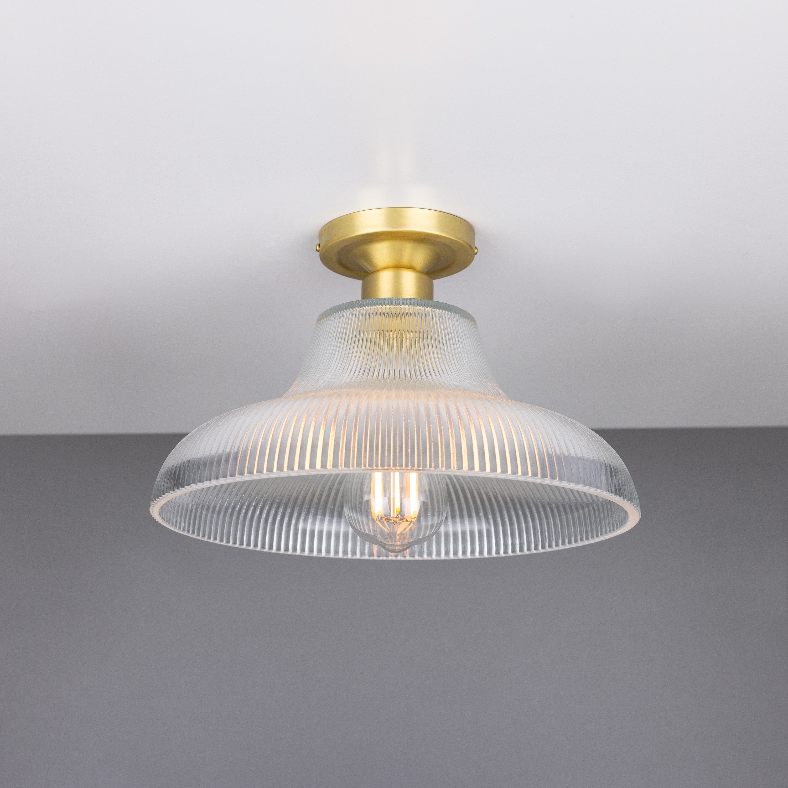 Mono Vintage Prismatic Glass Flush Ceiling Light