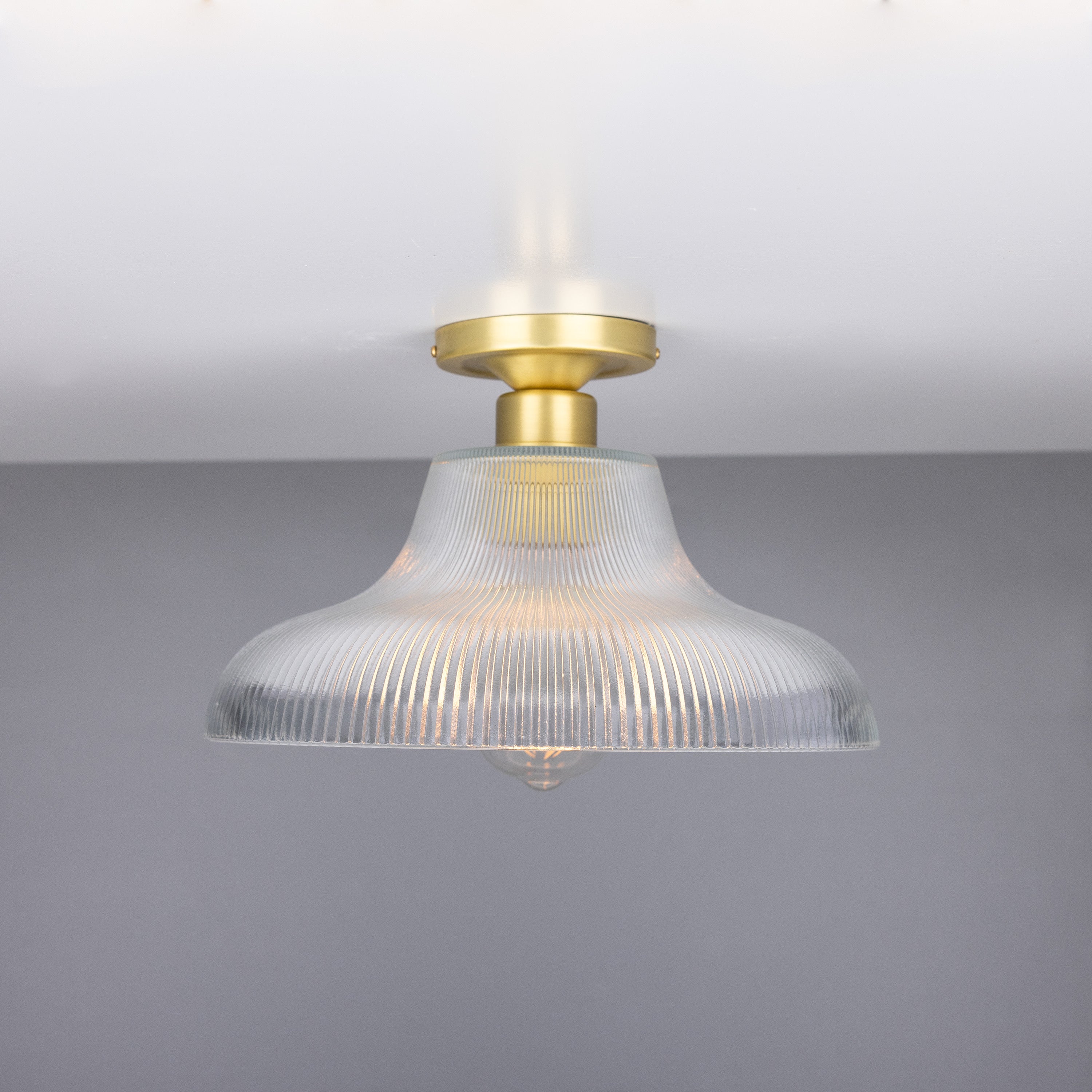 Mono Vintage Prismatic Glass Flush Ceiling Light