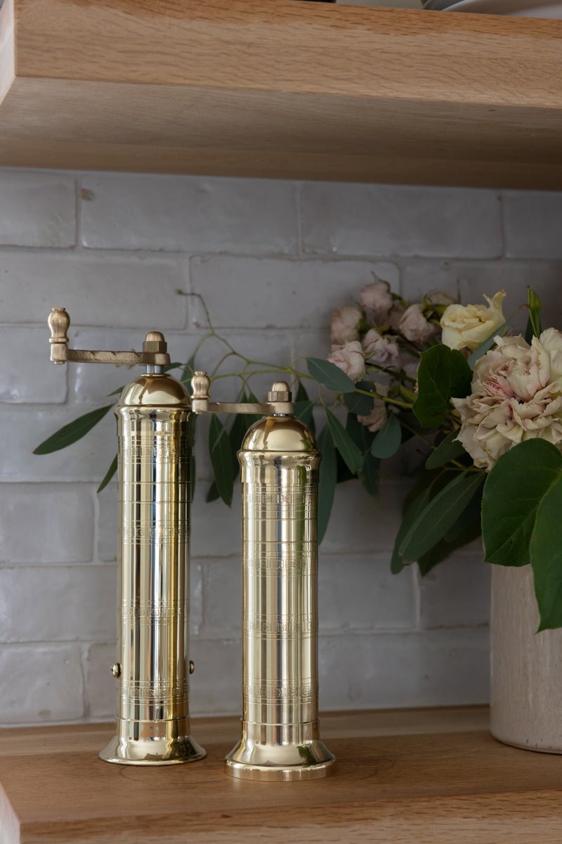 Brass Pepper Mill 9" - Handcrafted in Europe