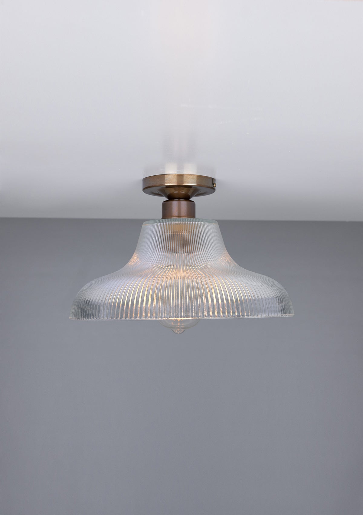 Mono Vintage Prismatic Glass Flush Ceiling Light