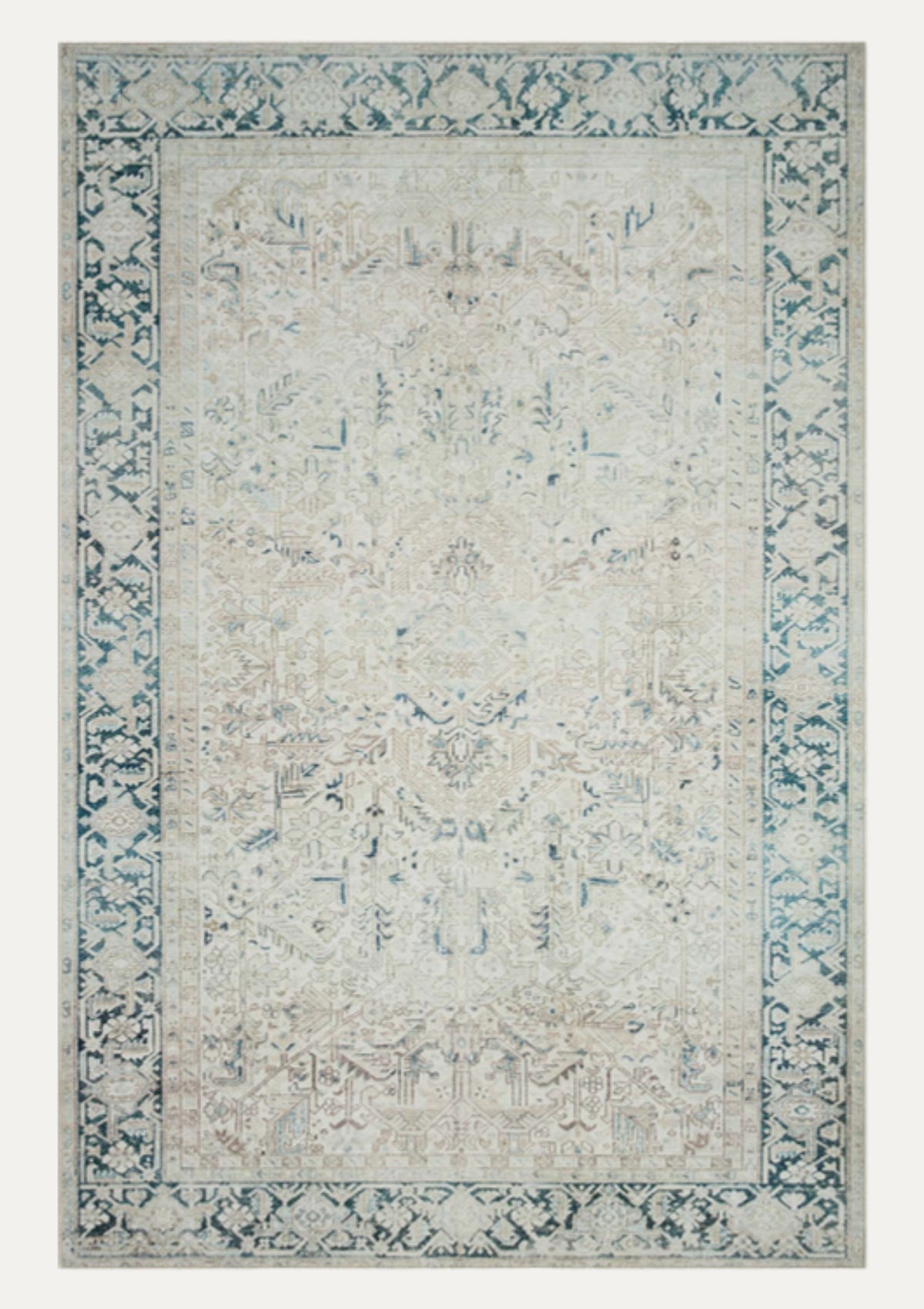 Lenna Natural/Denim Rug | Magnolia Home by Joanna Gaines × Loloi