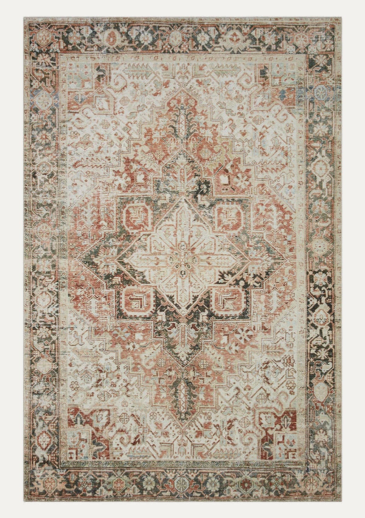 Lenna Rust/Charcoal Rug | Magnolia Home by Joanna Gaines × Loloi