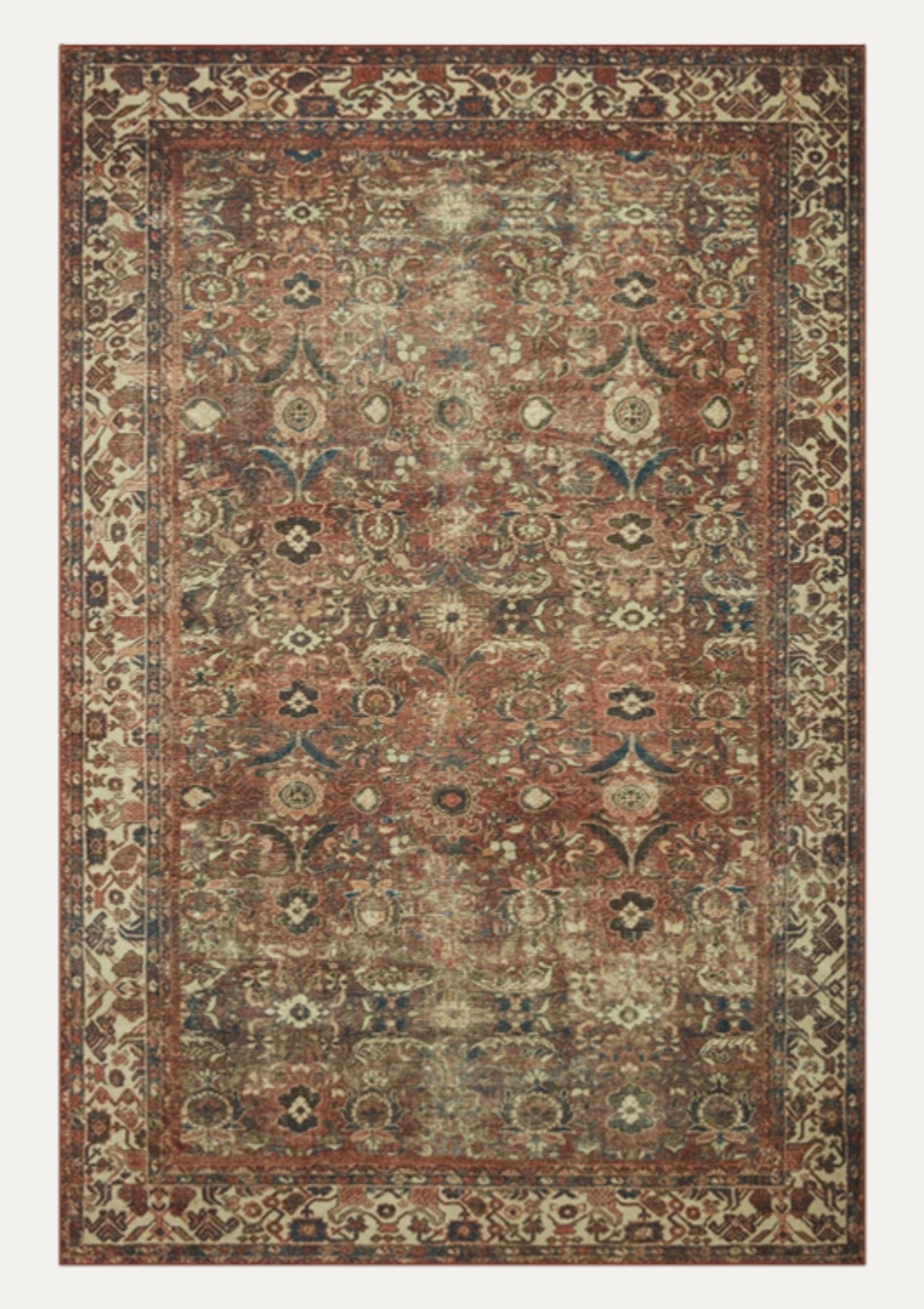 Banks Brick/Ivory Rug | Magnolia Home by Joanna Gaines × Loloi