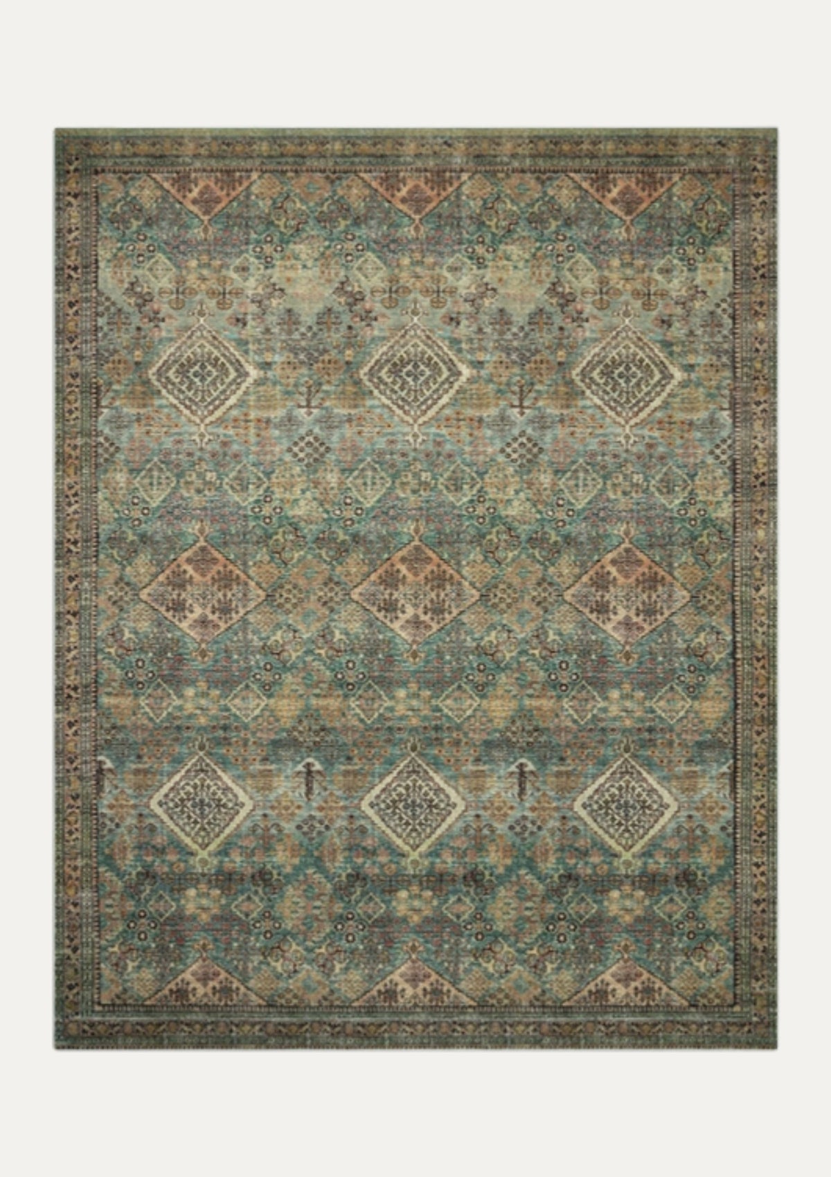 Sinclair Turquoise/Multi Rug | Magnolia Home by Joanna Gaines × Loloi