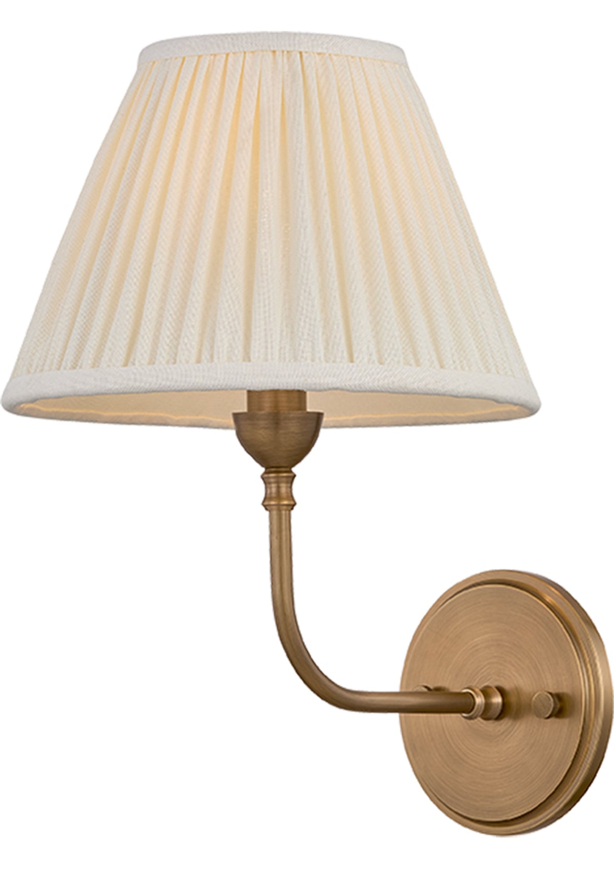 Garnerville Wall Sconce – Patina Brass / Cream Linen, 9" W