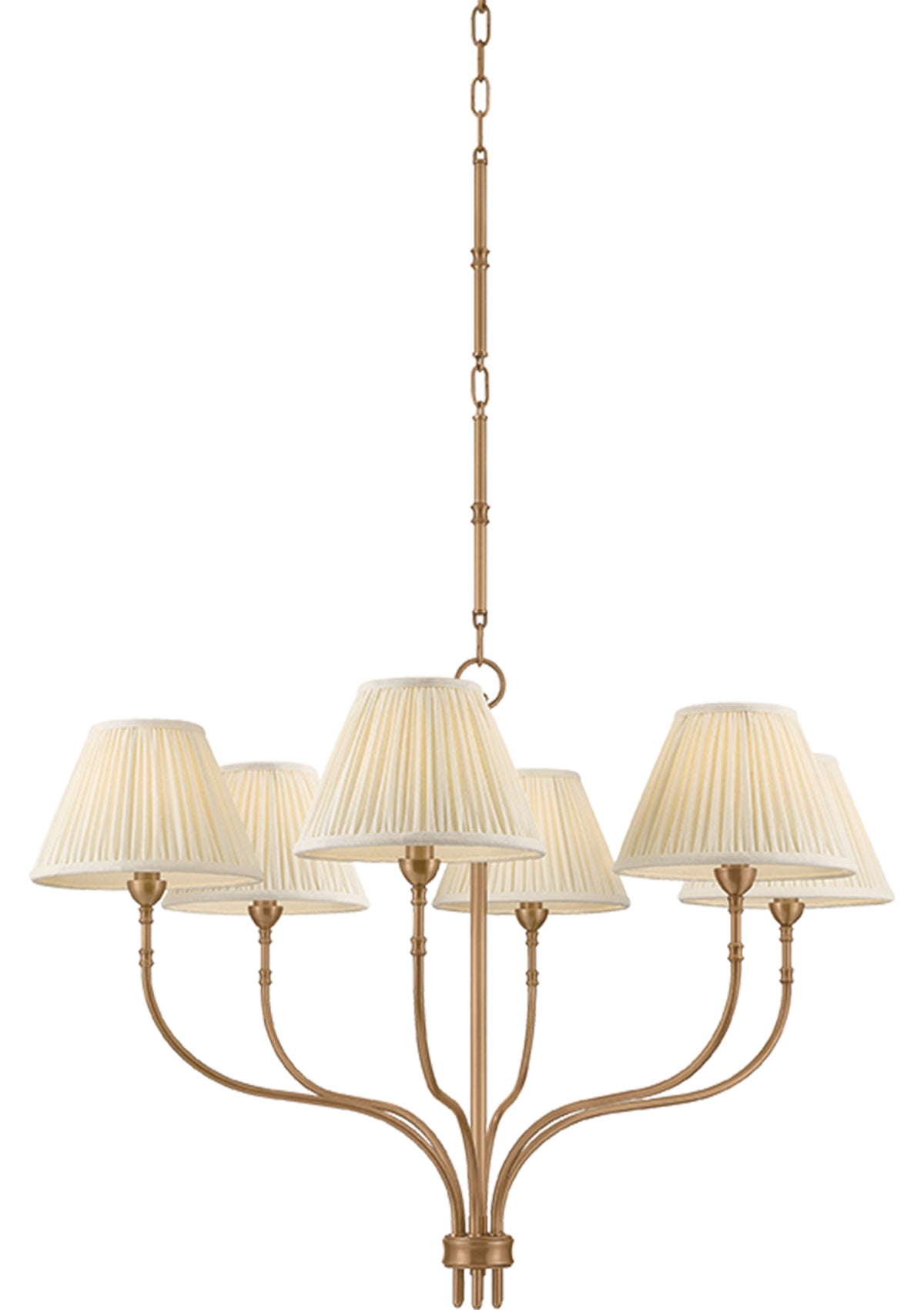 Garnerville Chandelier – Patina Brass / Cream Linen, 36" W