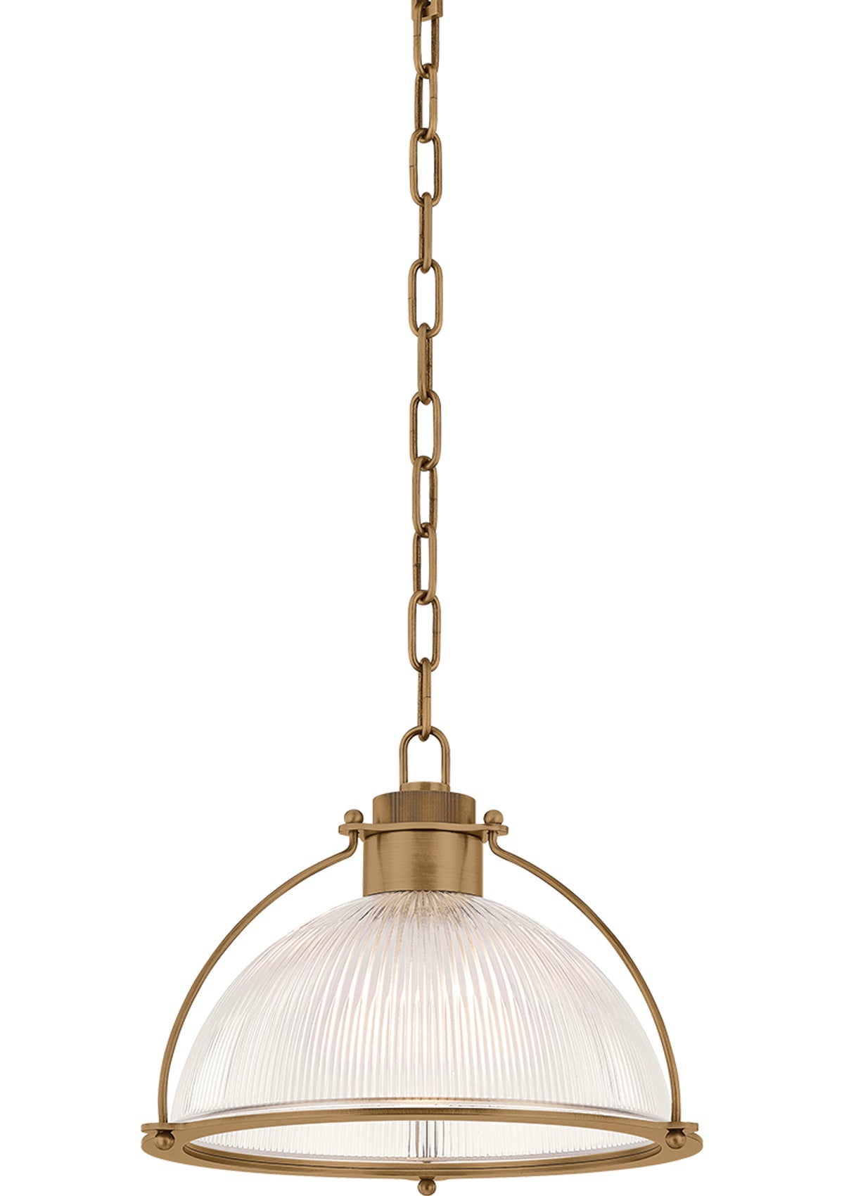 Glint Pendant – Patina Brass, 14" W