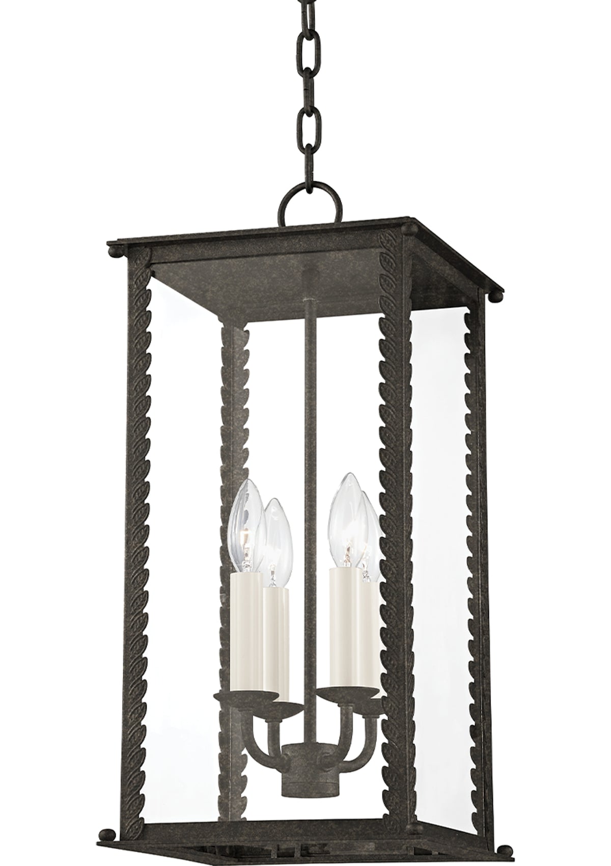 Zuma Exterior Pendant – French Iron, 10" W