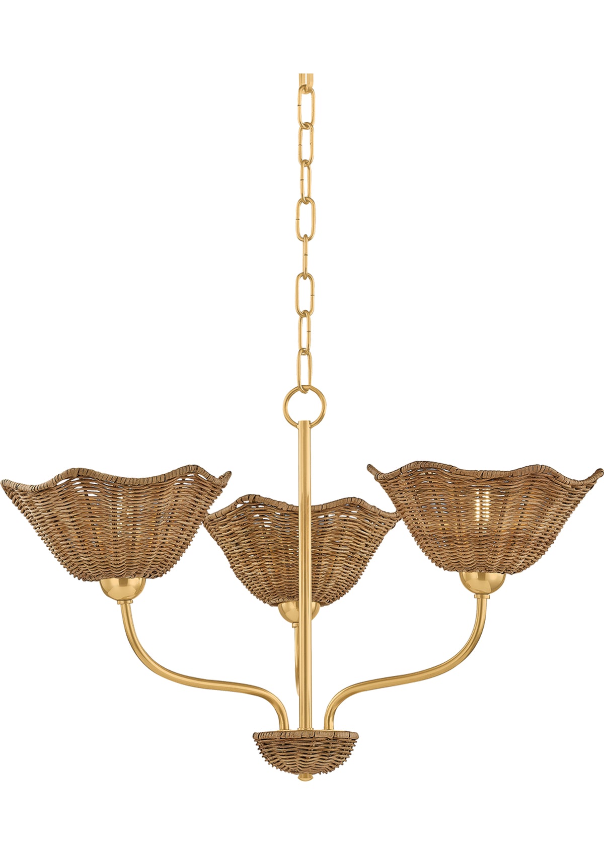 Kehlani Chandelier – Aged Brass, 24" W