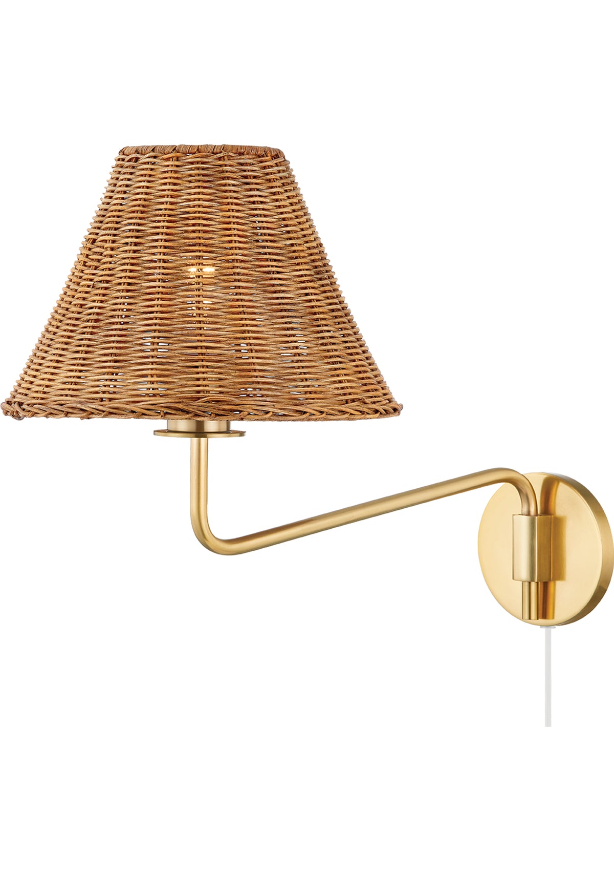 Issa Plug-In Sconce – Aged Brass, 10.5" W