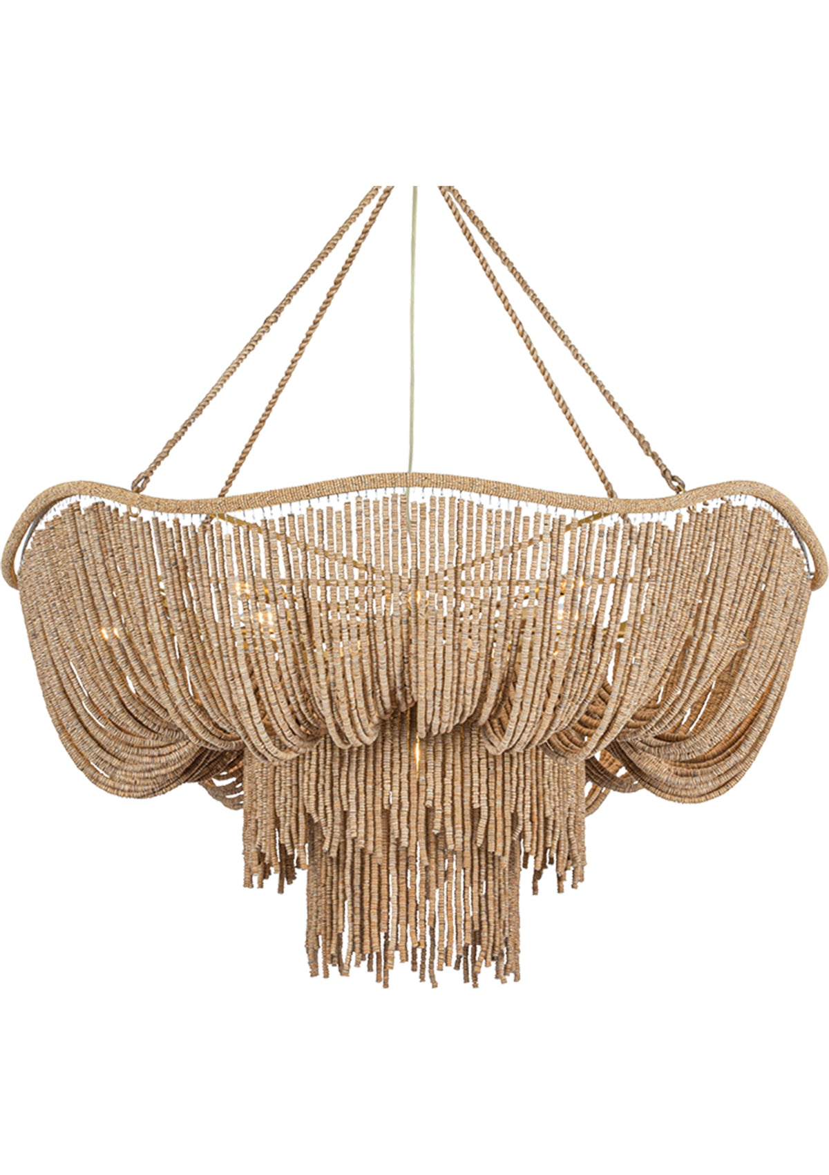 Jadeite Chandelier – Vintage Gold Leaf, 48" W
