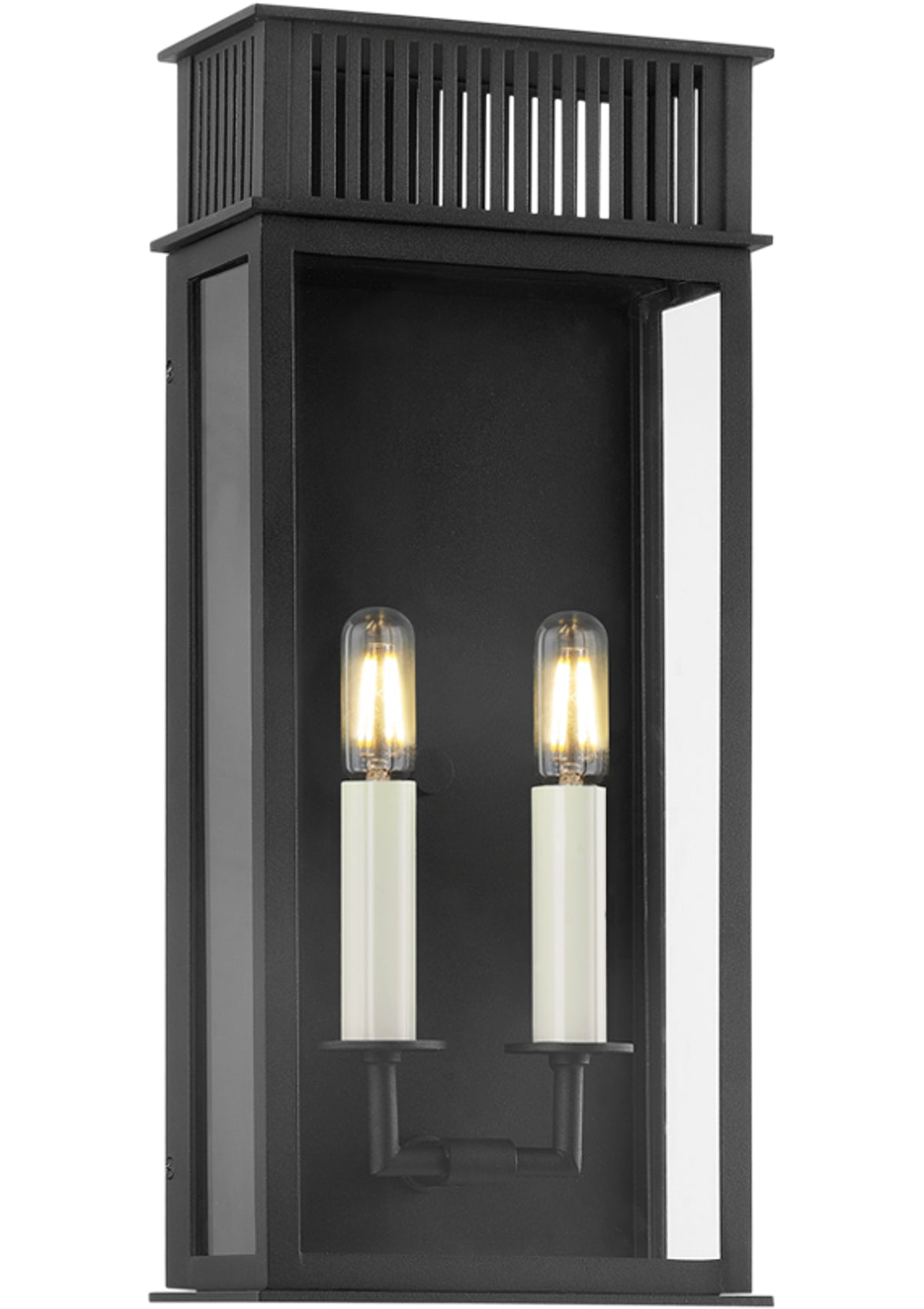 Gridley Exterior Wall Sconce – Texture Black, 7.75" W