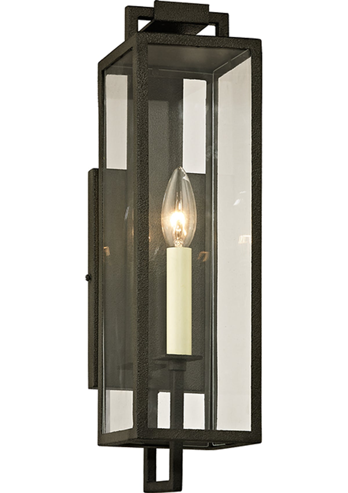 Beckham Exterior Wall Sconce – Forged Iron, 4.75" W x 16.5" H