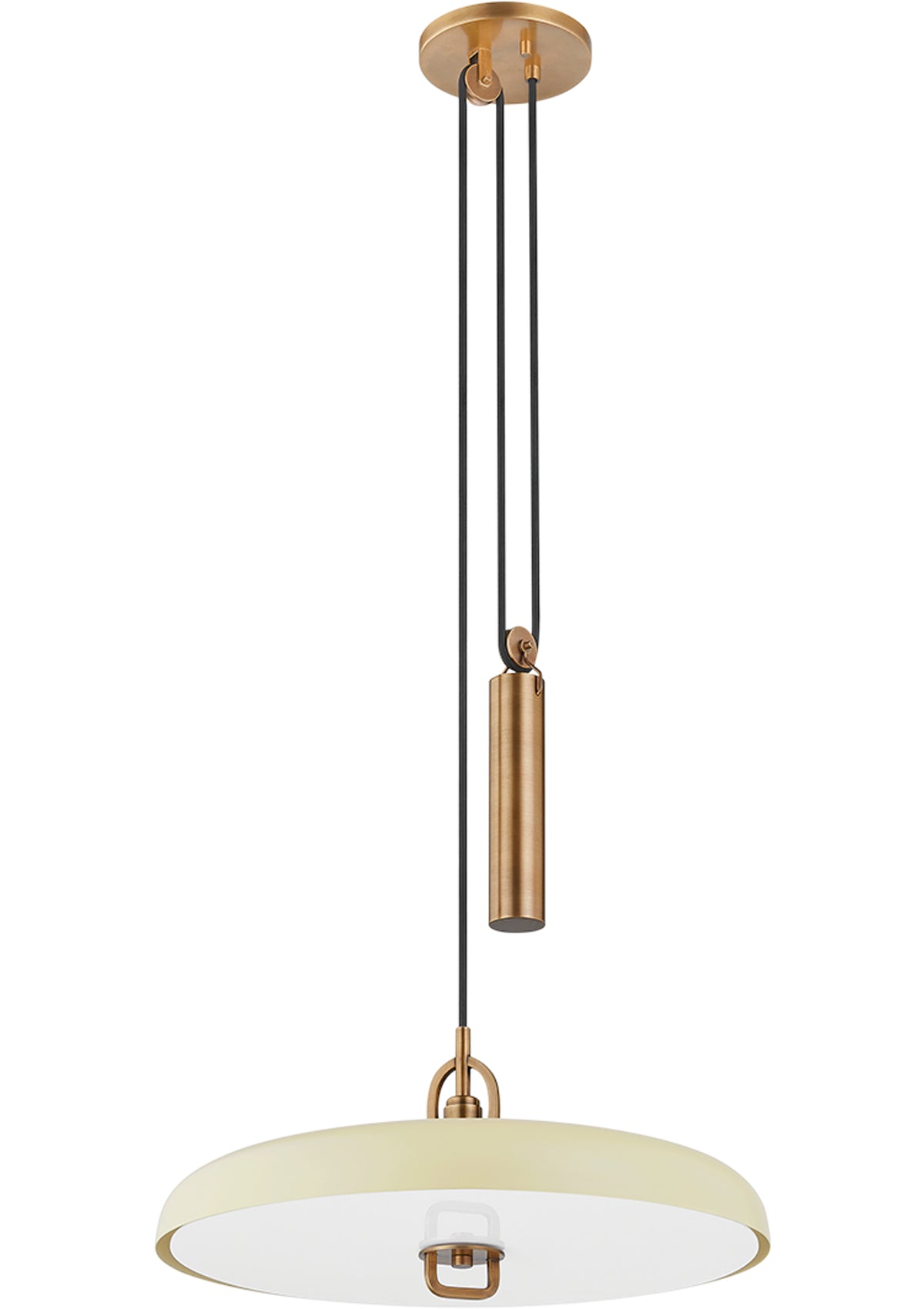 Plummet Pendant – Patina Brass / Soft Sand, 18" W
