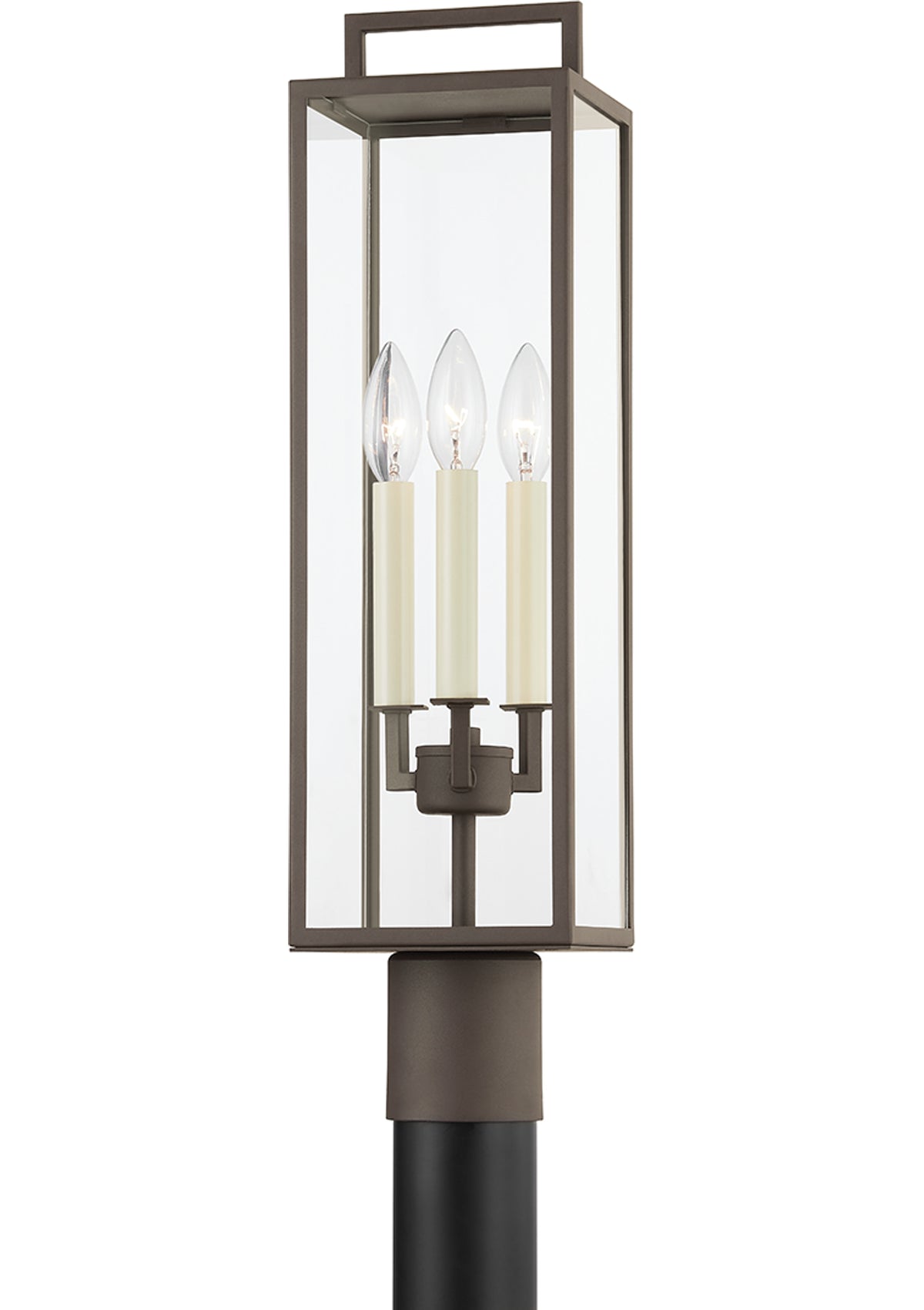 Beckham Exterior Post Lantern – Textured Bronze, 6" W