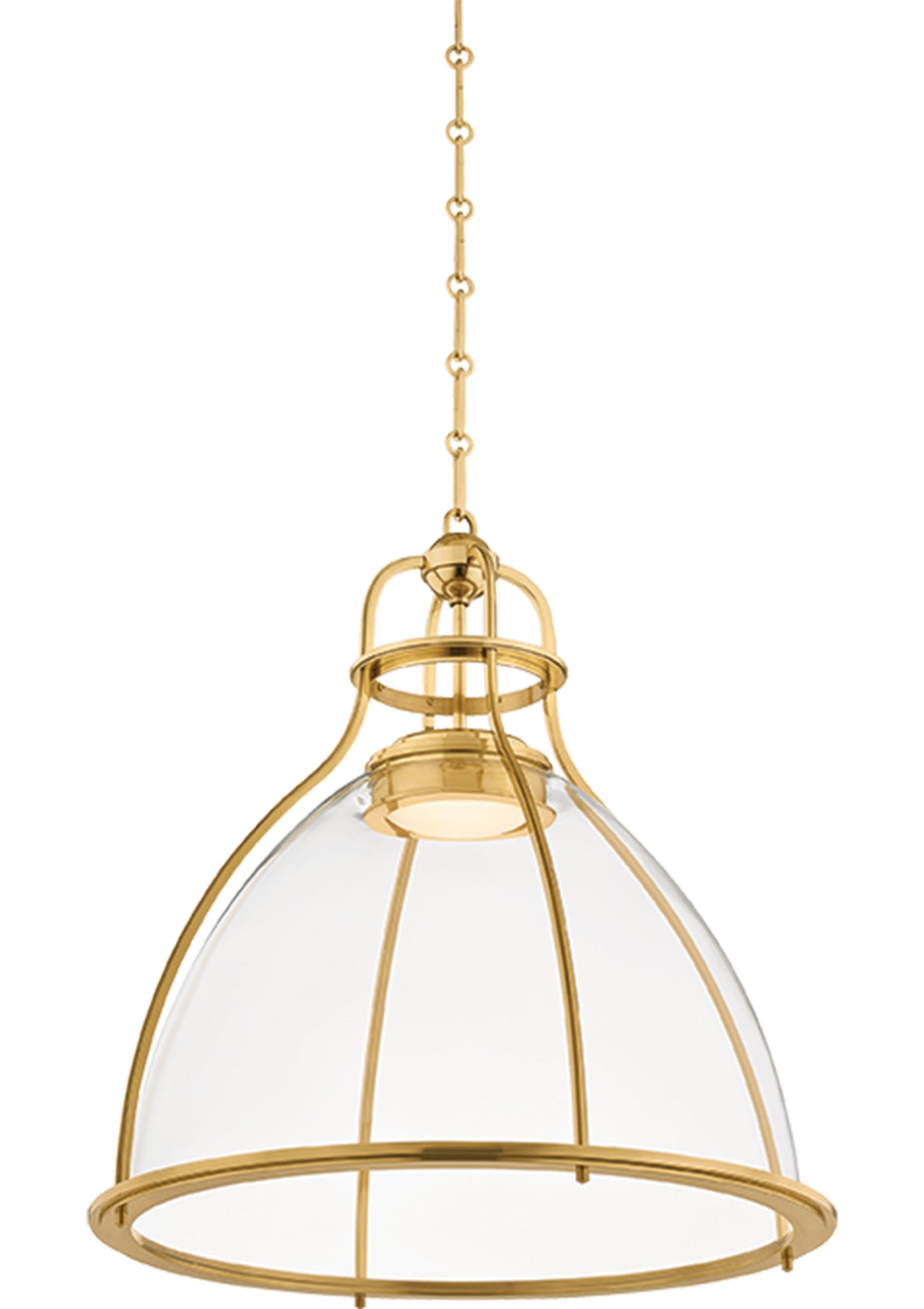 Airmont Pendant – Aged Brass, 19.5" W