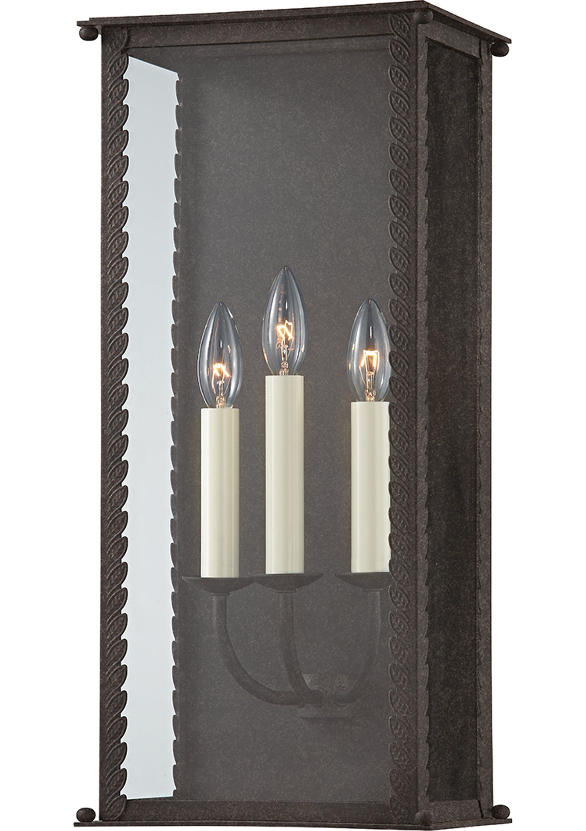Zuma Exterior Wall Sconce – French Iron, 9.5" W