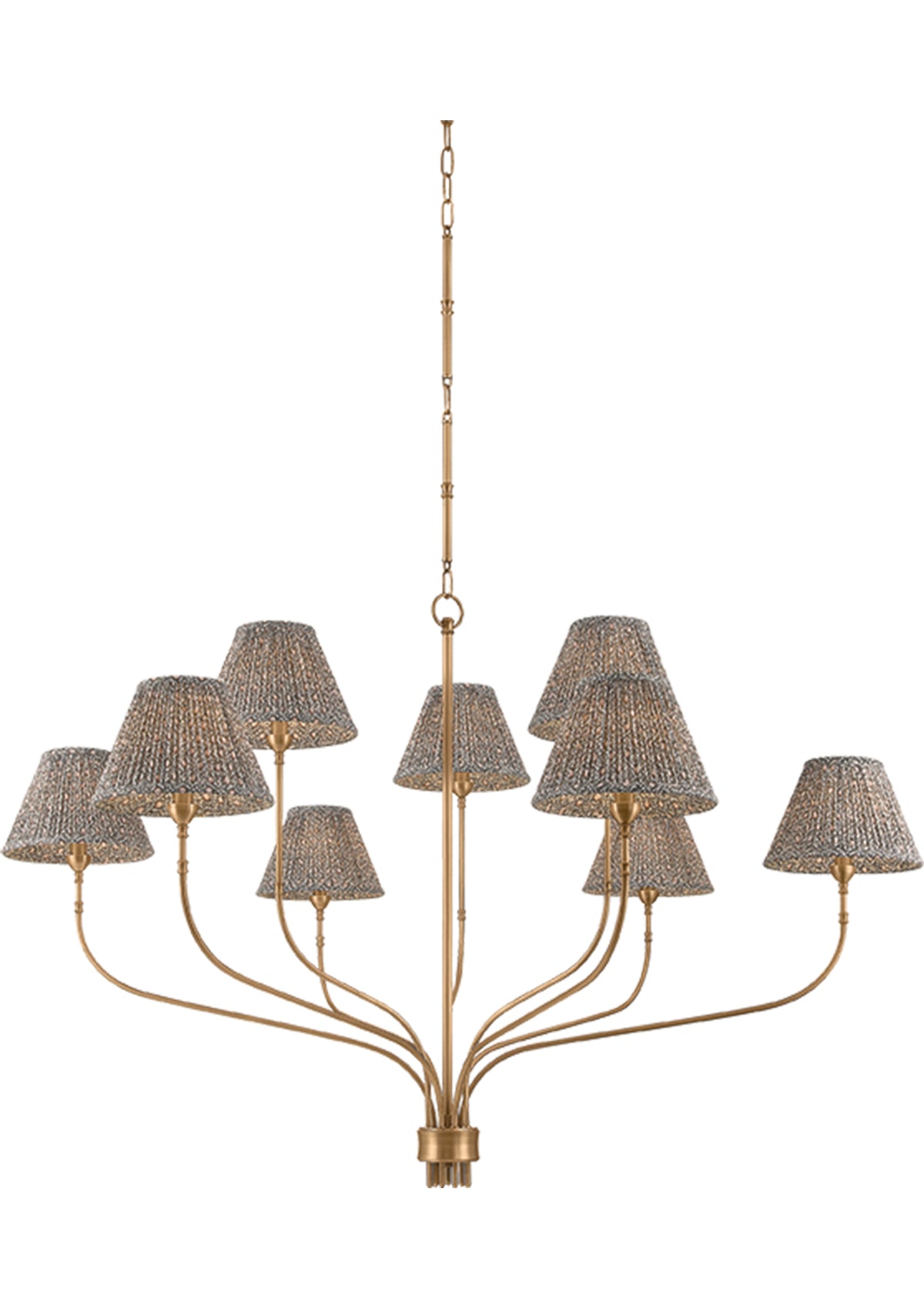 Garnerville Chandelier – Patina Brass / Mimosa Moss, 54.25" W