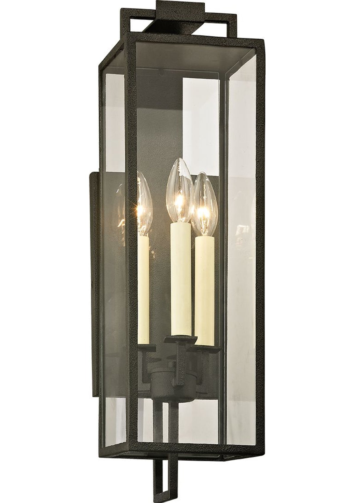 Beckham Exterior Wall Sconce – Forged Iron, 6" W x 21.5" H