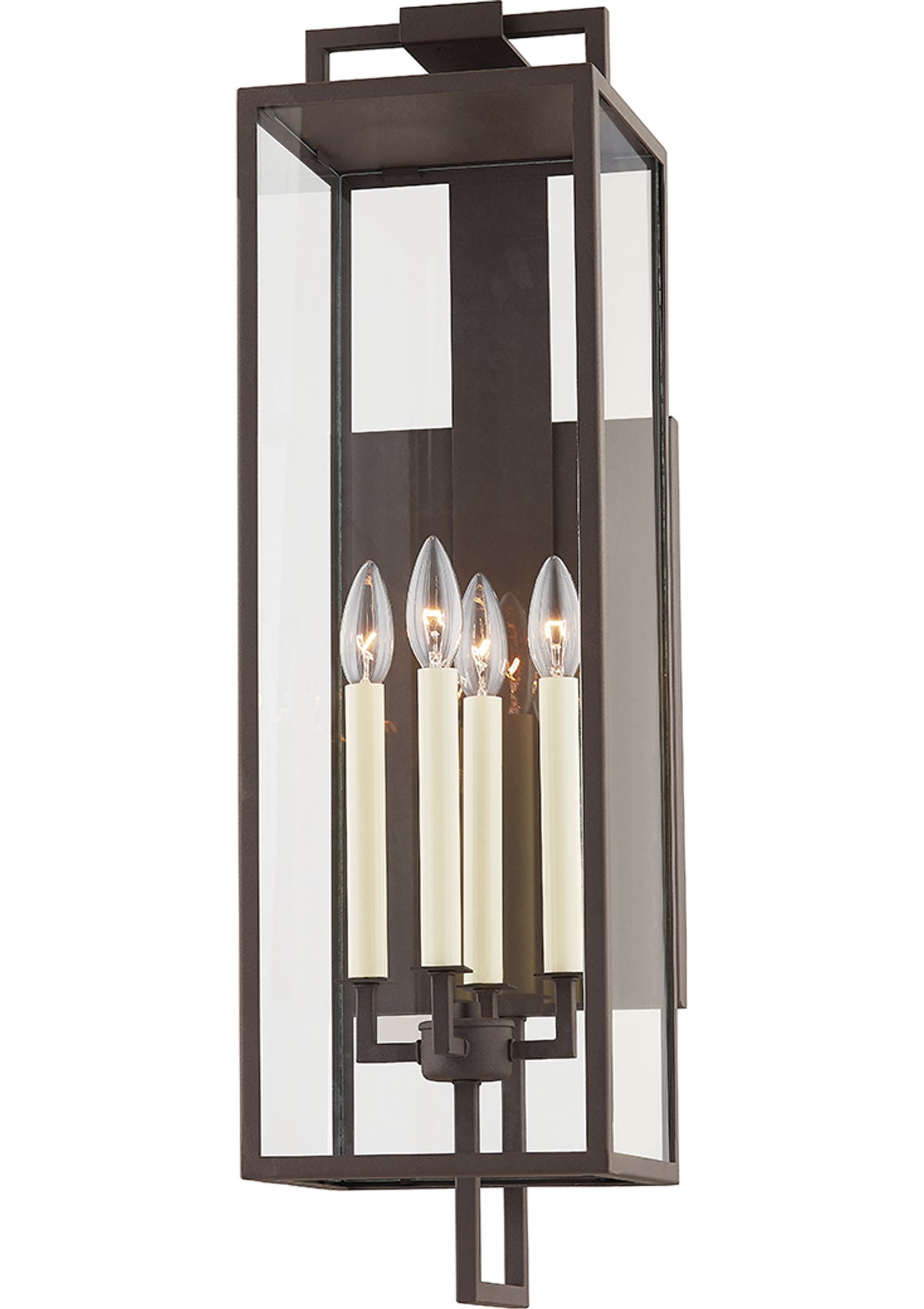 Beckham Exterior Wall Sconce – Textured Bronze, 8" W x 28.5" H