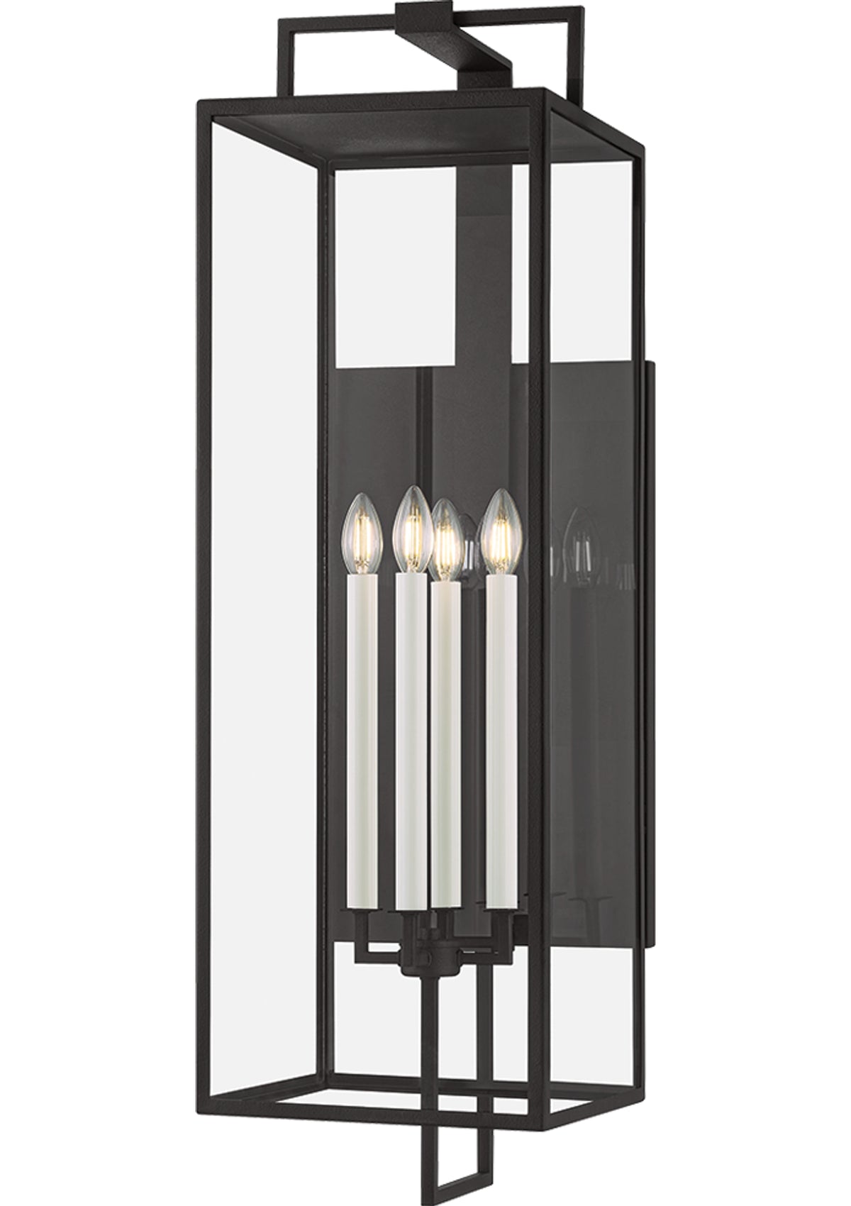 Beckham Exterior Wall Sconce – Forged Iron, 11.75" W x 40" H