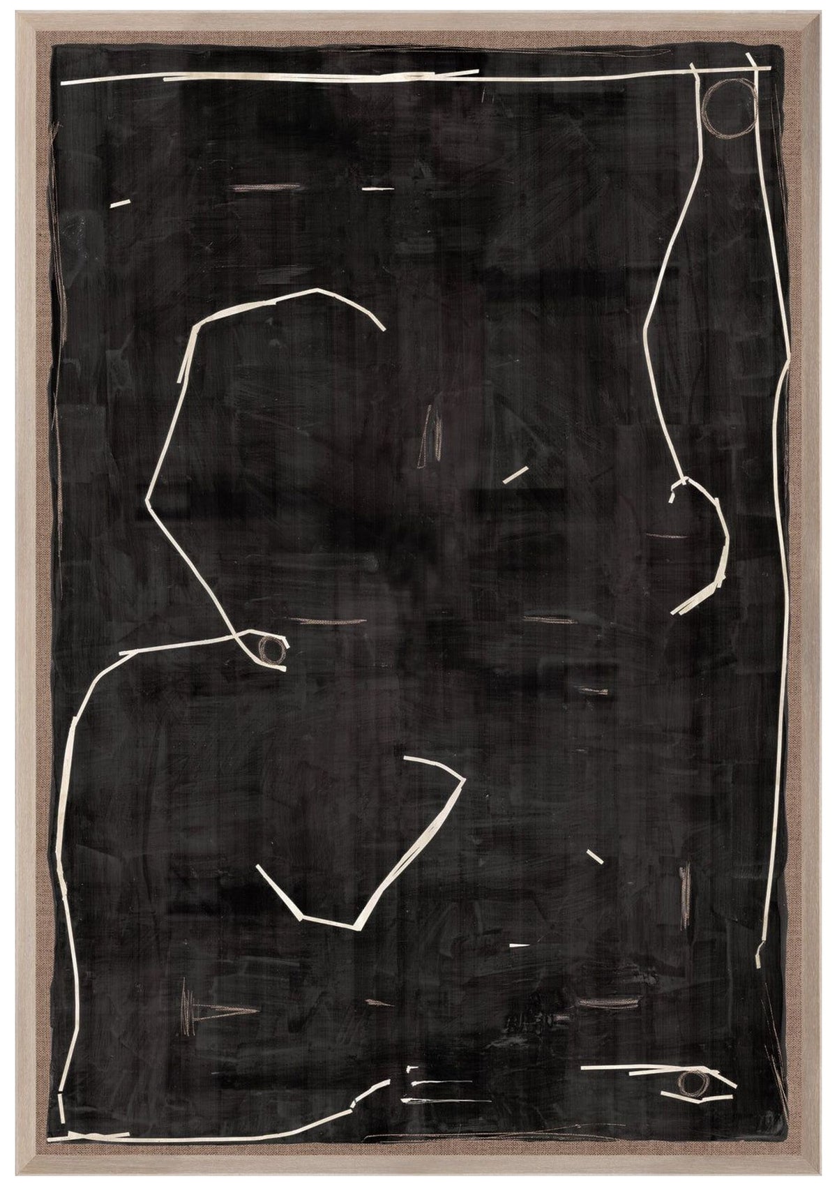 Winding Lines Collection - Mocha – Winding Lines I - Mocha / Large Glass Framed