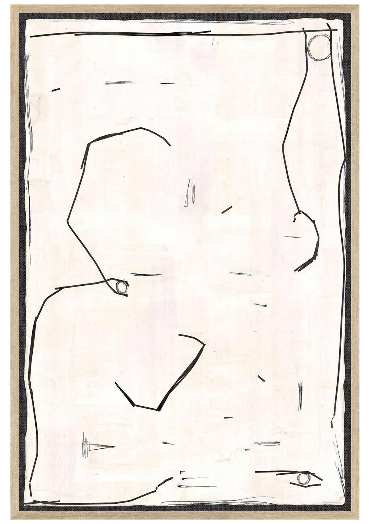 Winding Lines Collection - Creme – Winding Lines I - Creme / Small Glass Framed