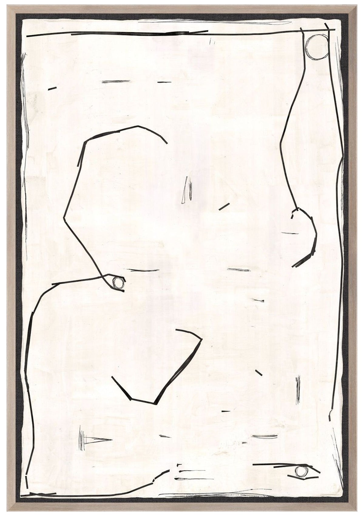 Winding Lines Collection - Creme – Winding Lines I - Creme / Large Glass Framed