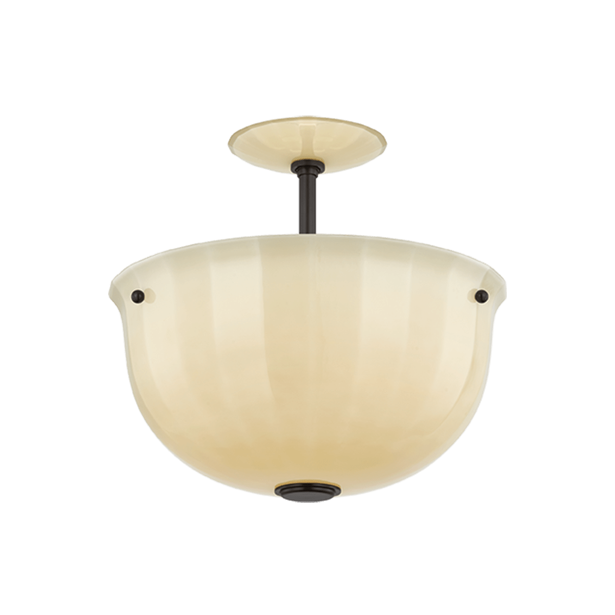Nevins Semi Flush in Distressed Bronze
