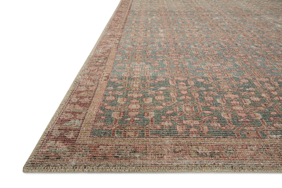 Aubrey Blue/Terracotta Rug – corner detail