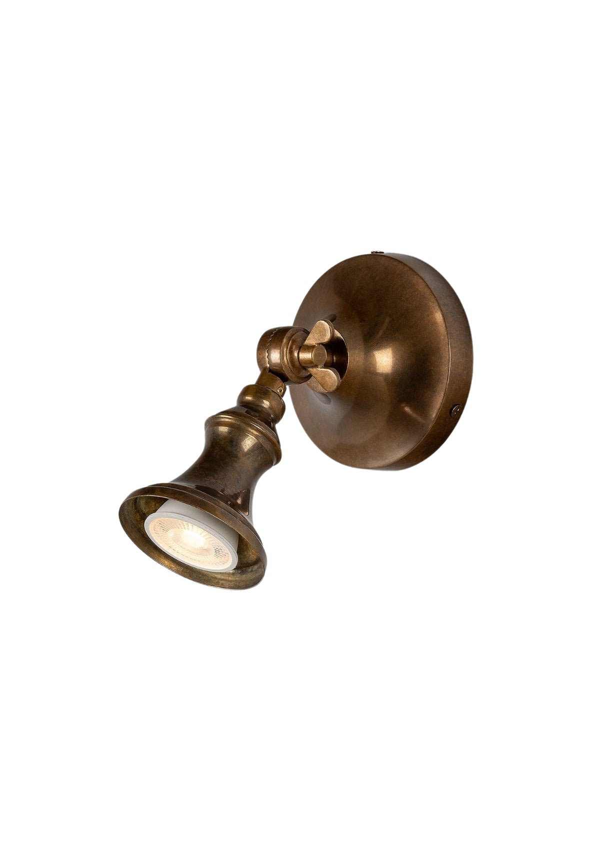 Accra Traditional Small Brass Spotlight – Antique Brass