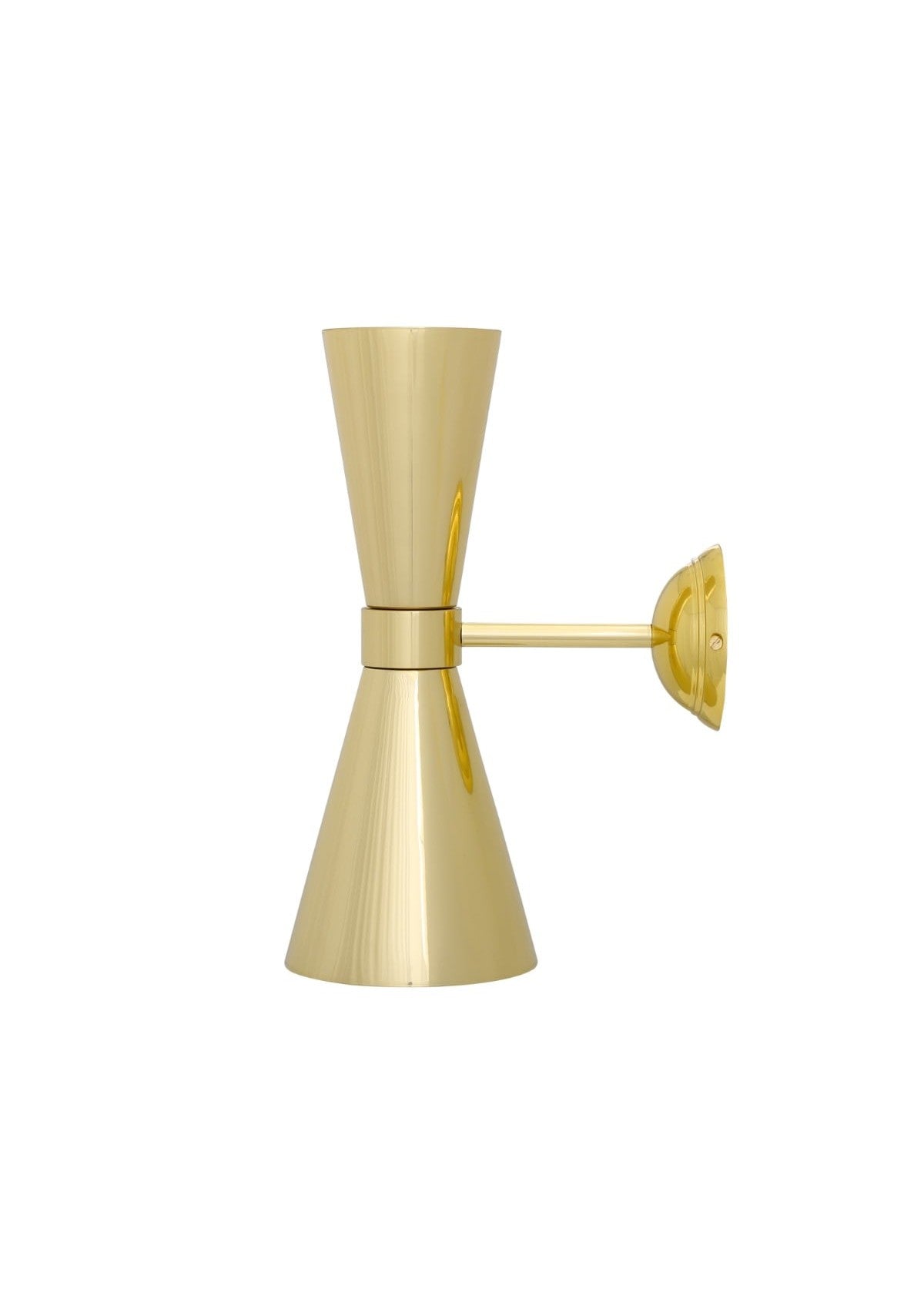 Amias Mid-Century Double Brass Cone Wall Sconce – Polished Brass
