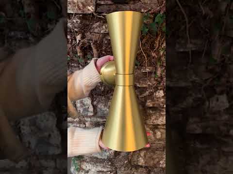 Amias Mid-Century Double Brass Cone Wall Sconce