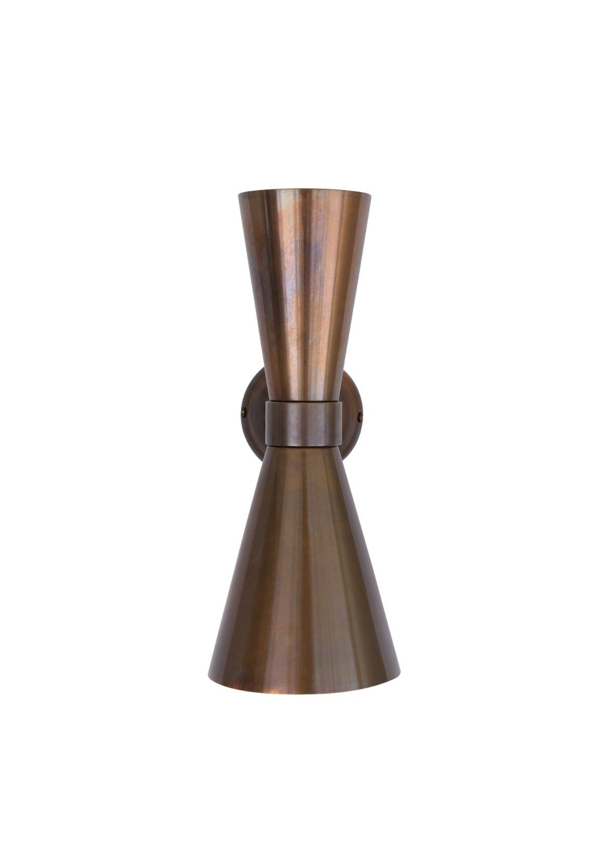 Amias Mid-Century Double Brass Cone Wall Sconce – Antique Brass