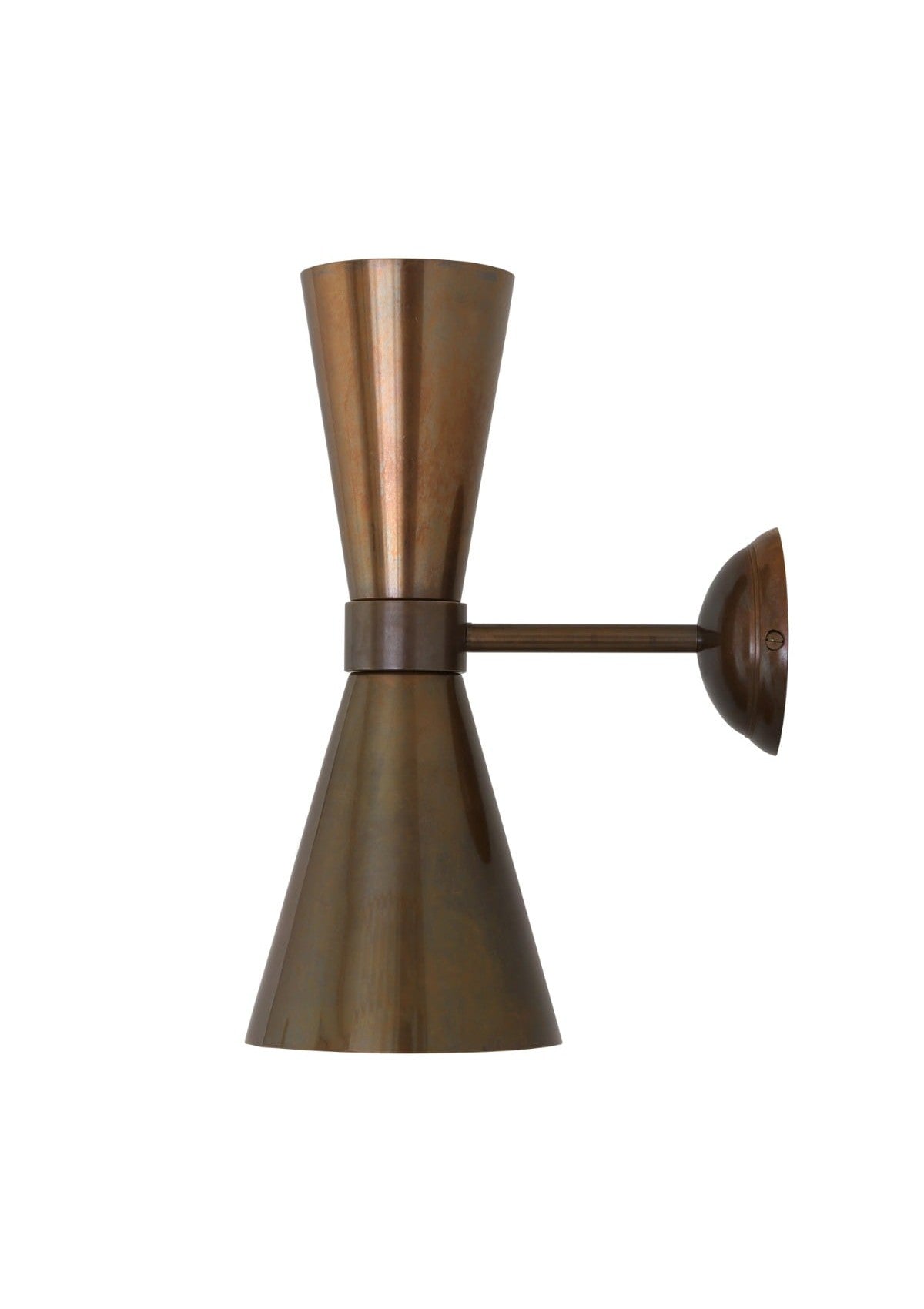 Amias Mid-Century Double Brass Cone Wall Sconce – Antique Brass