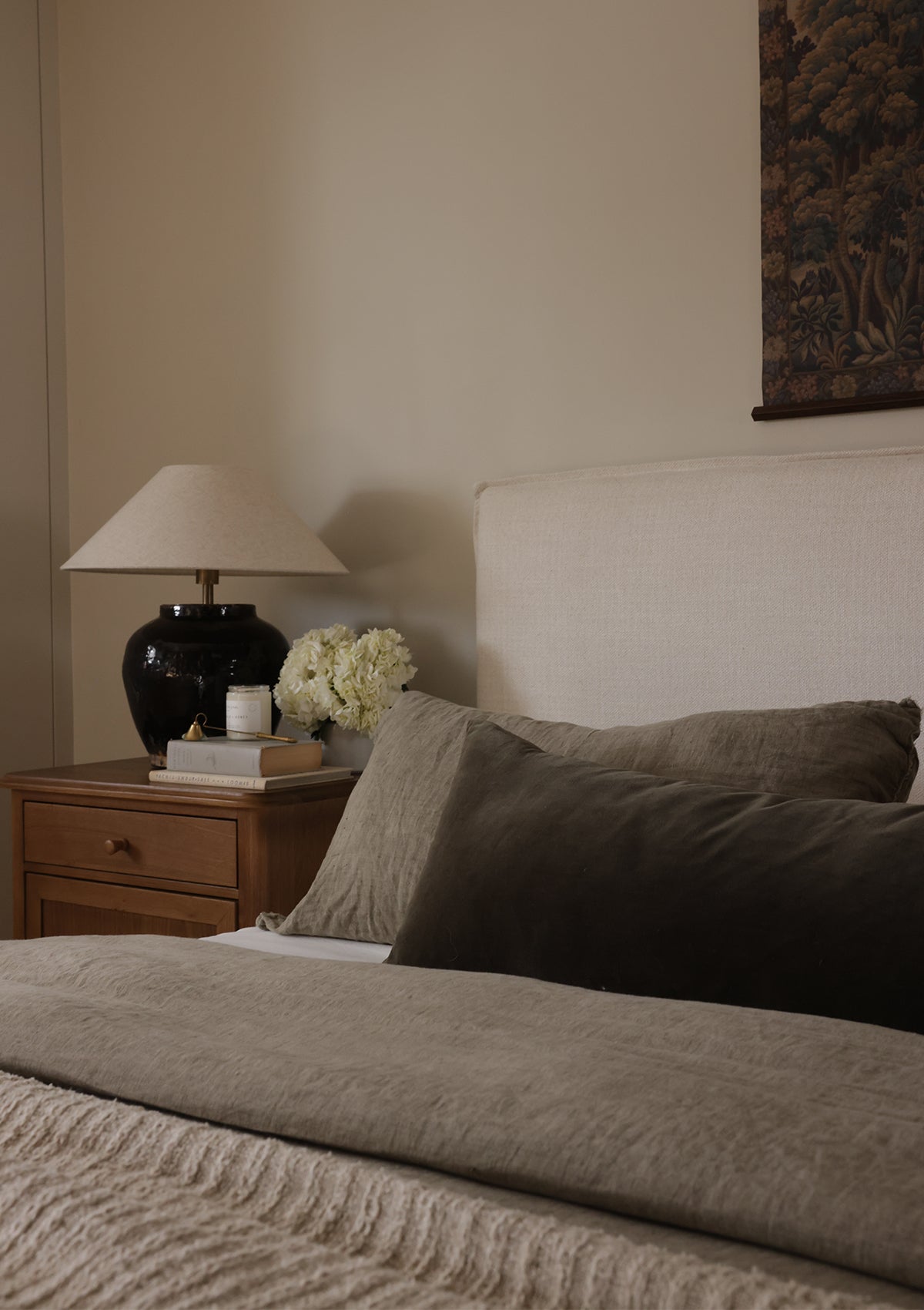 Anders Linen/Velvet Bolster Pillow