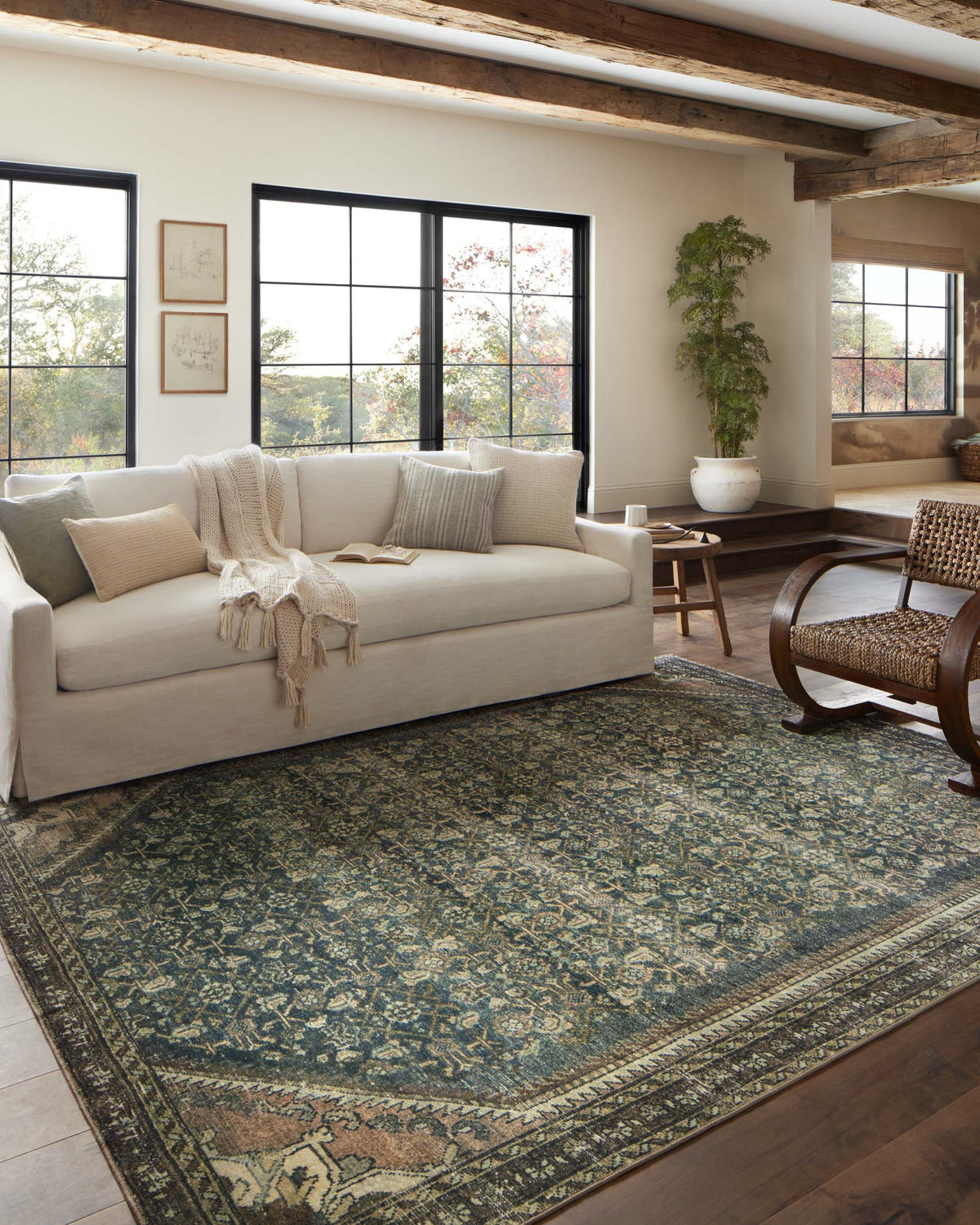 Banks Denim/Clay Rug – room scene