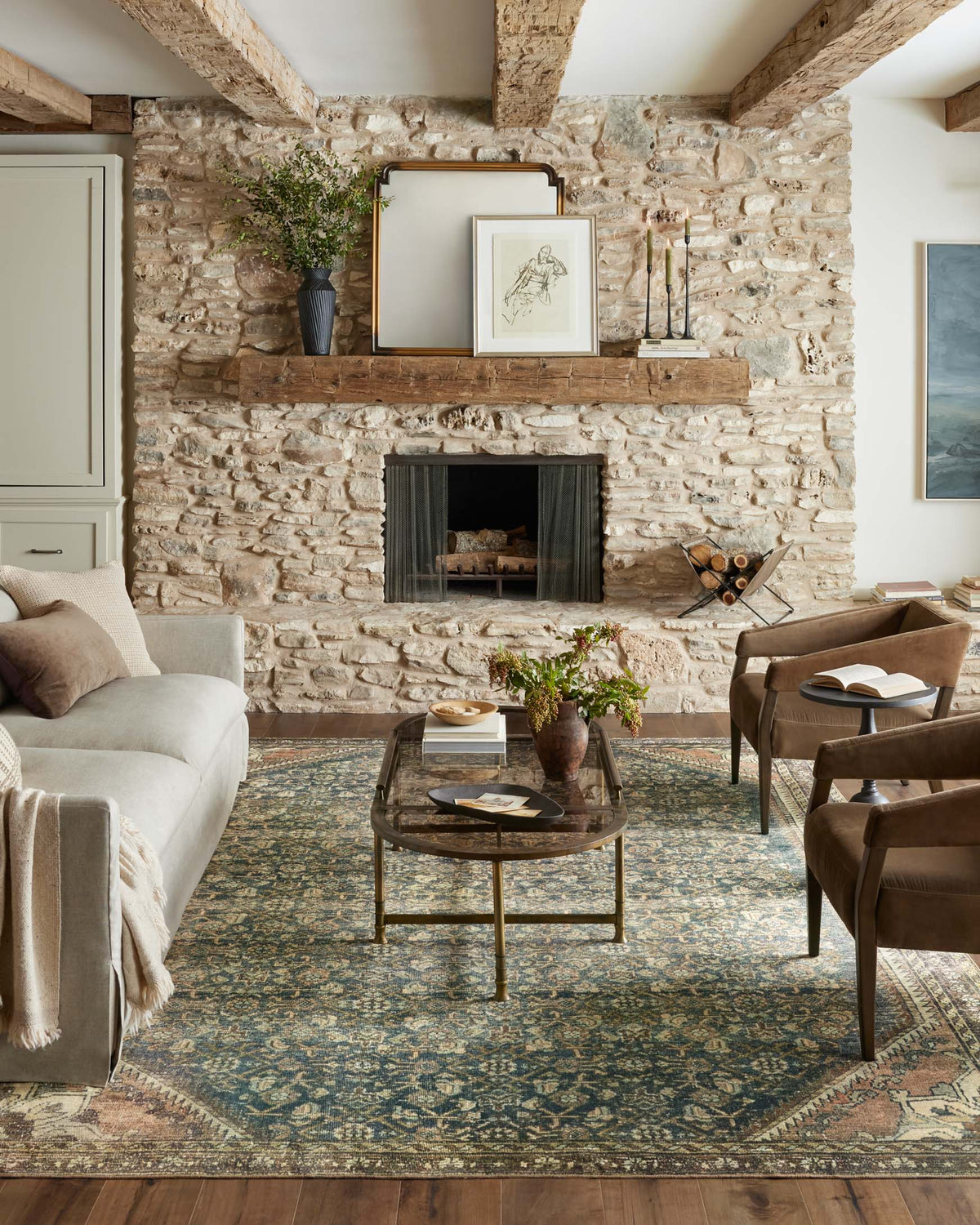 Banks Denim/Clay Rug – room scene