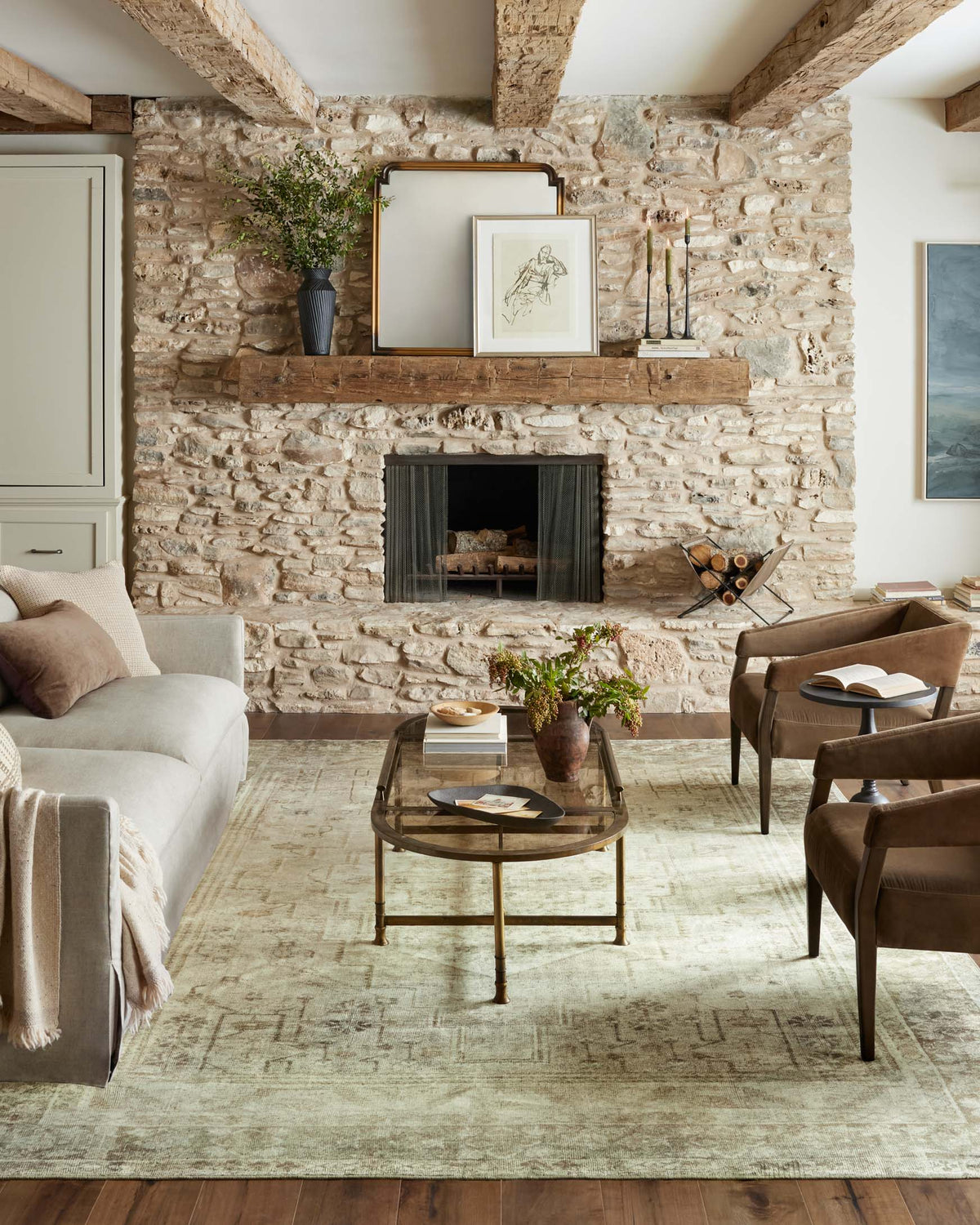 Banks Natural/Granite Rug – room scene