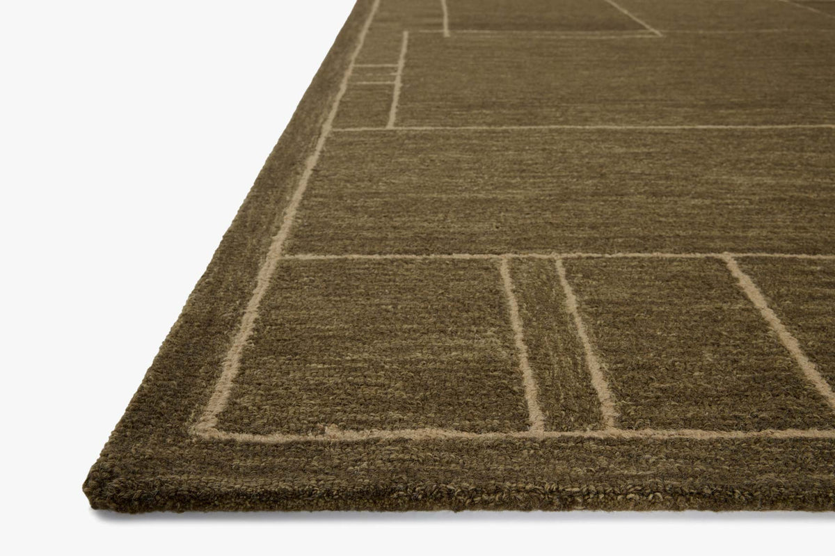 Barrow Olive/Natural Rug – corner detail