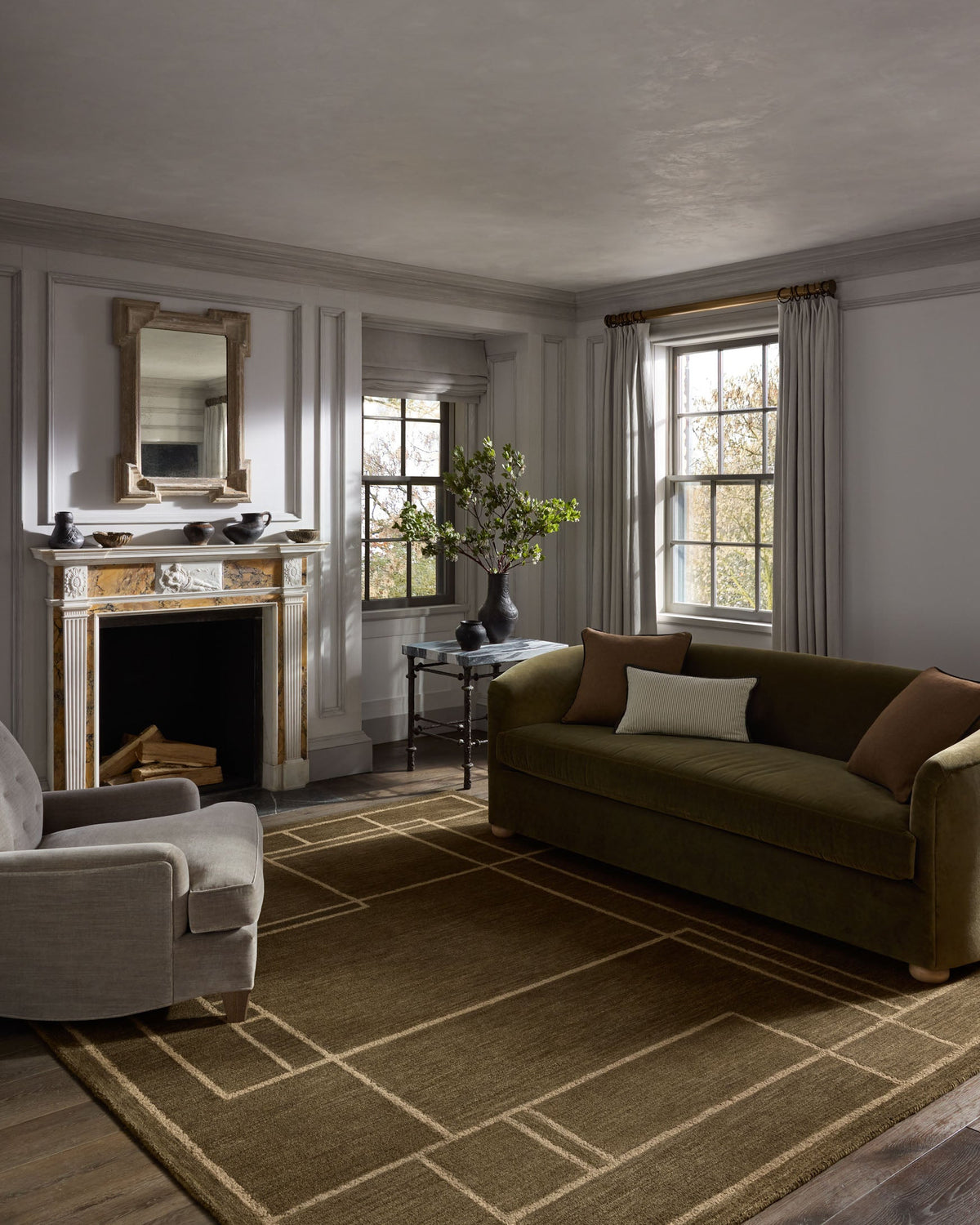 Barrow Olive/Natural Rug – room scene