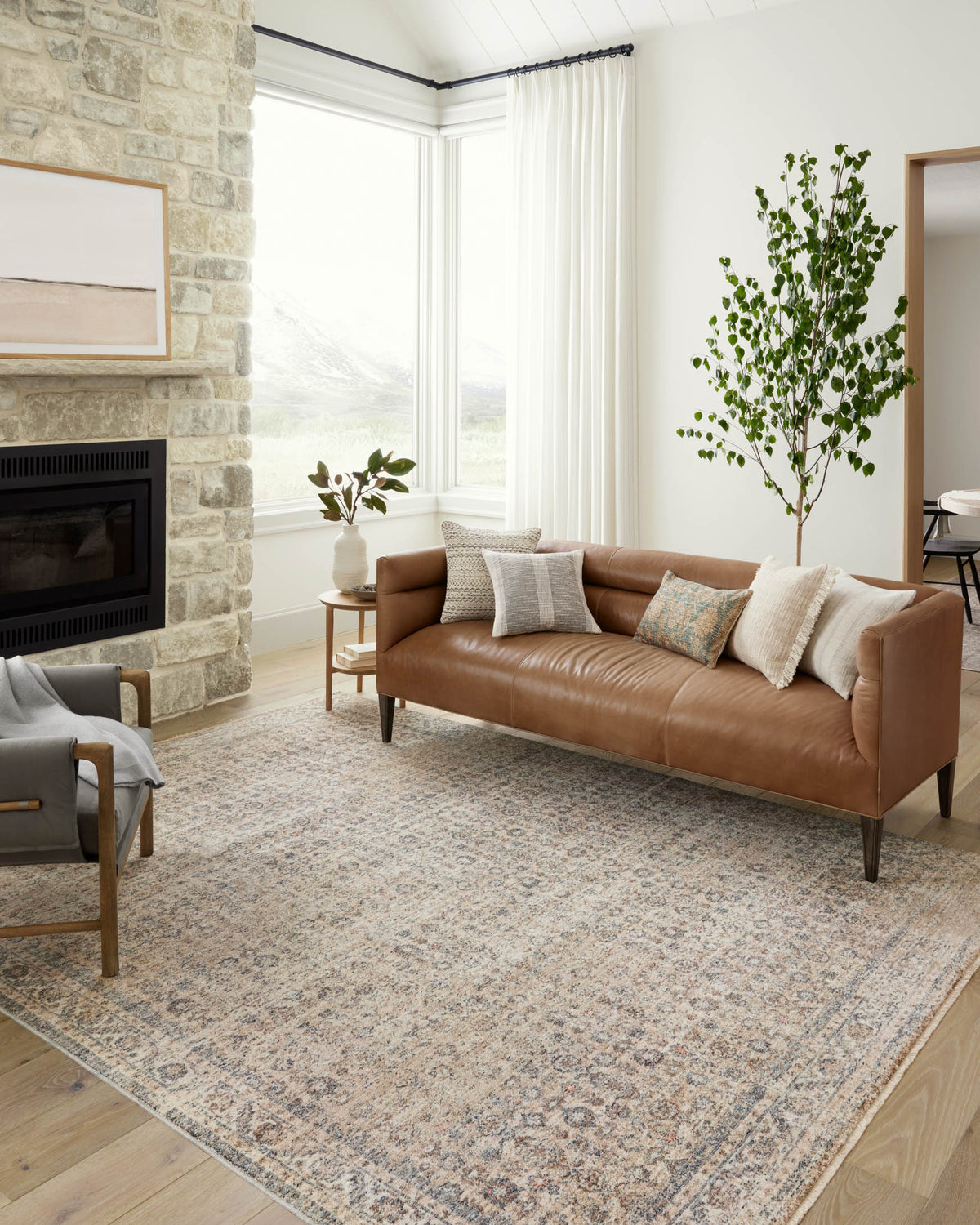 Blake Beige Denim Rug – room scene
