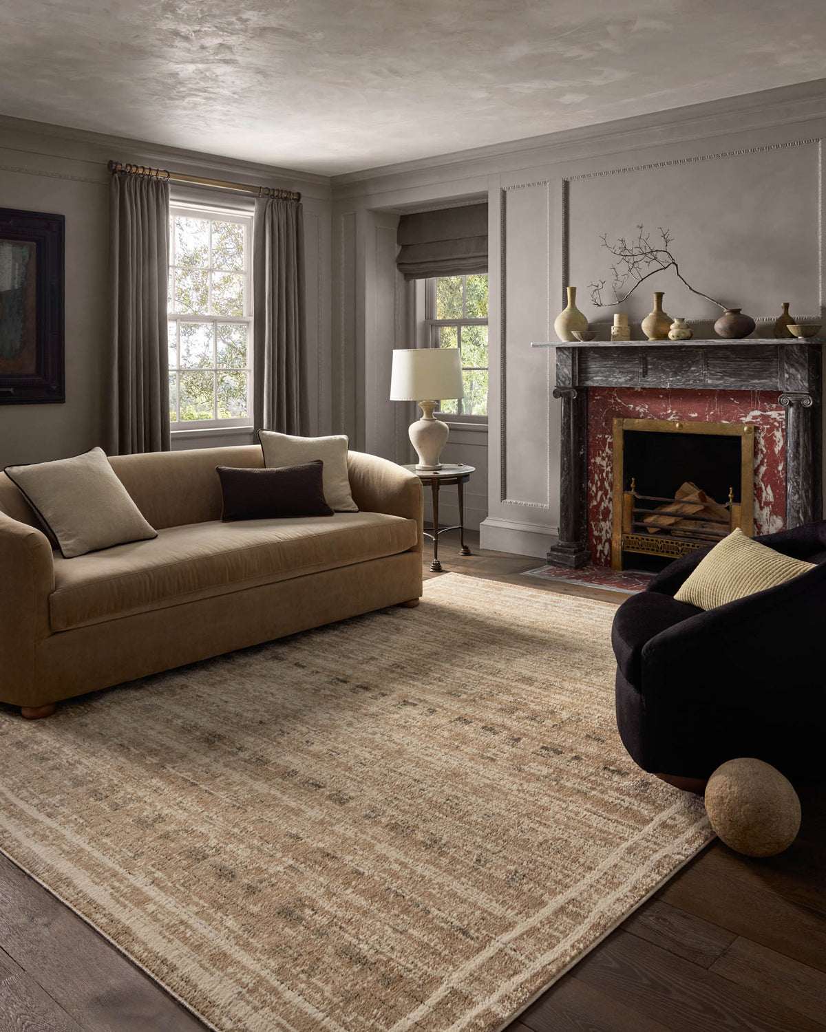 Bleecker Khaki/Natural Rug – room scene