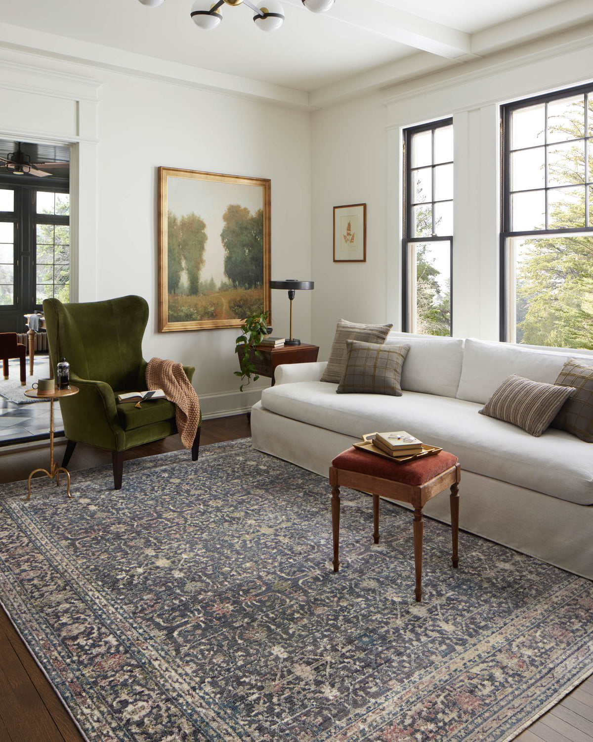 Bradbury Midnight/Multi Rug – room scene