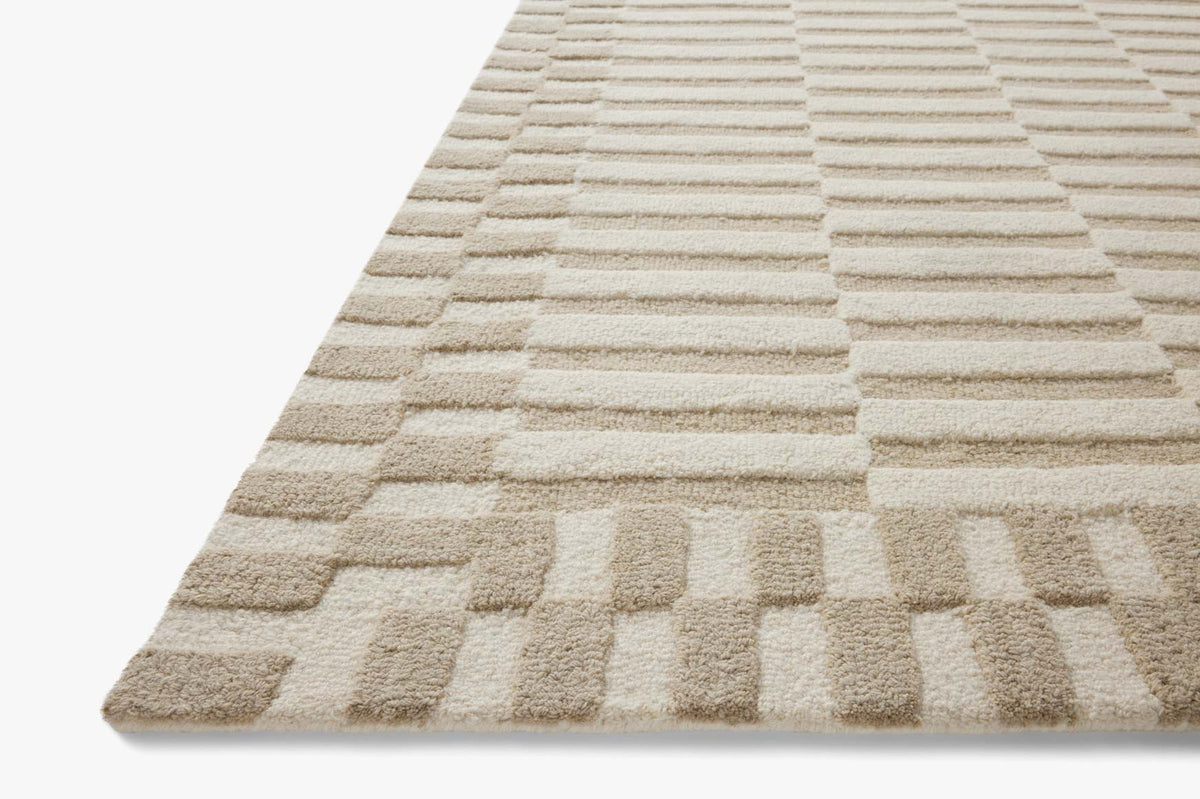 Bradley Ivory Beige Rug – corner detail