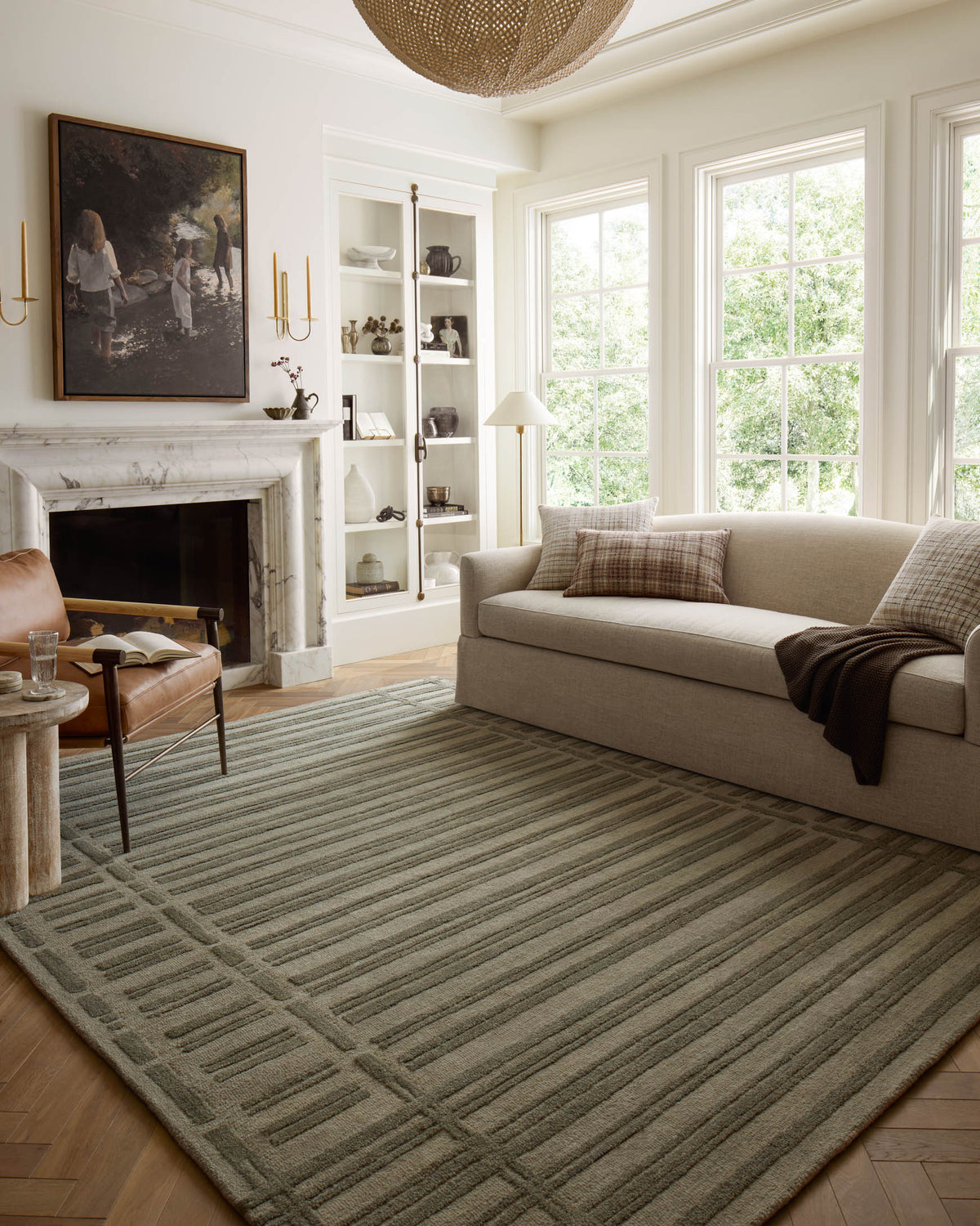 Bradley Sage/Olive Rug – room scene
